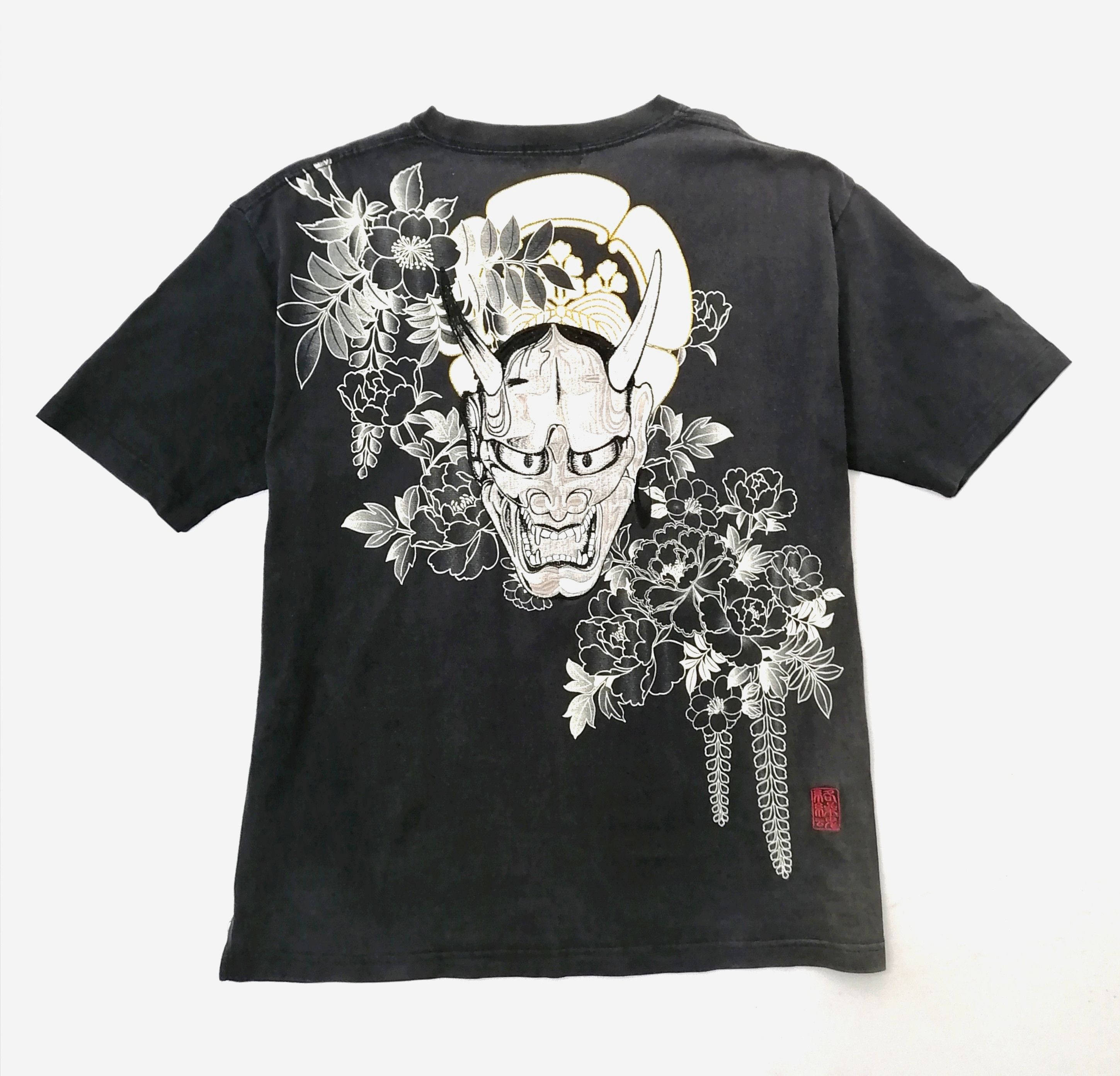 Japanese Brand Karakuri Yamashi Embroidered Devil Tee Size US XL / EU 56 / 4 - 1 Thumbnail