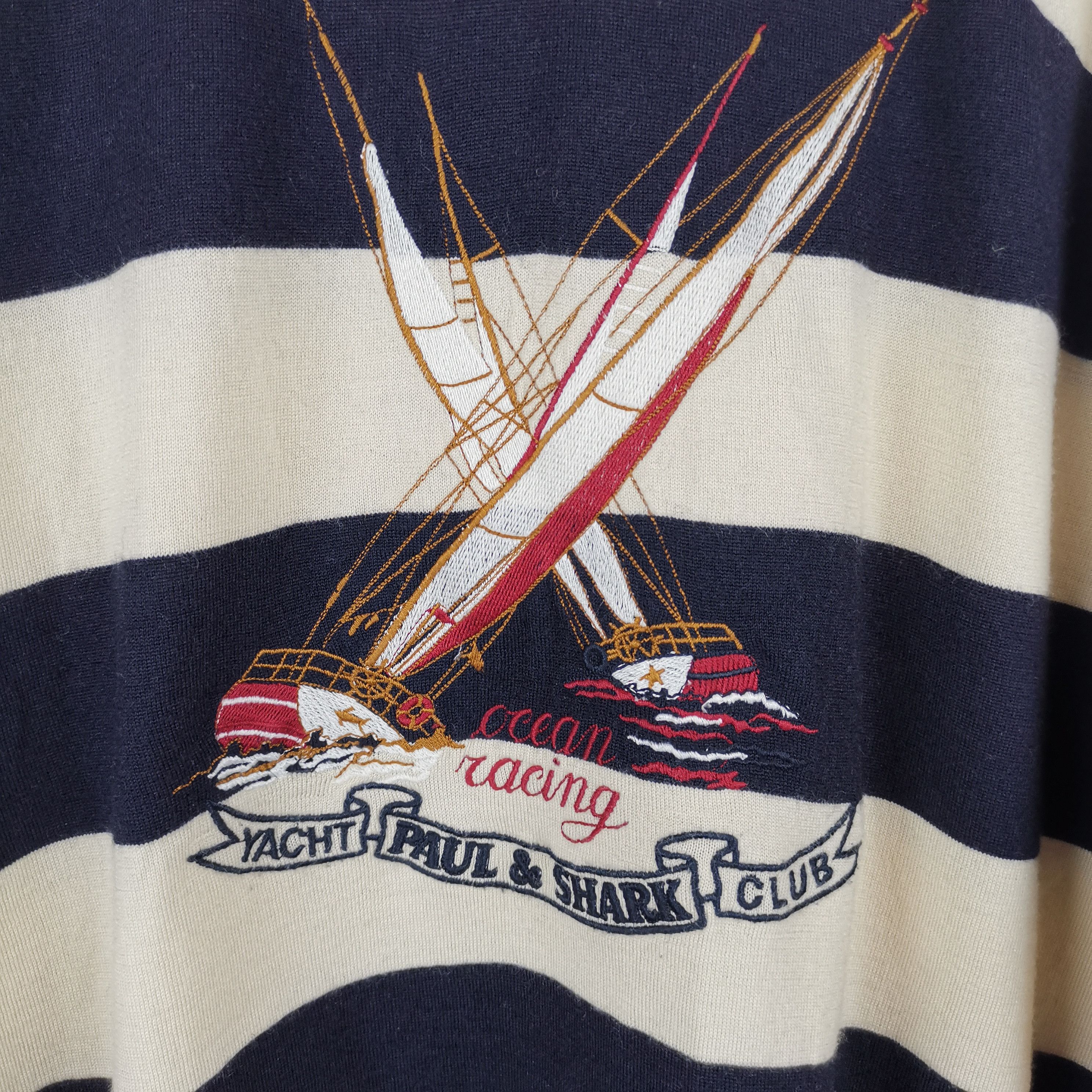 Paul & Shark Paul&Shark vintage 90s ocean racing sweatshirt striped Size US XXL / EU 58 / 5 - 4 Thumbnail