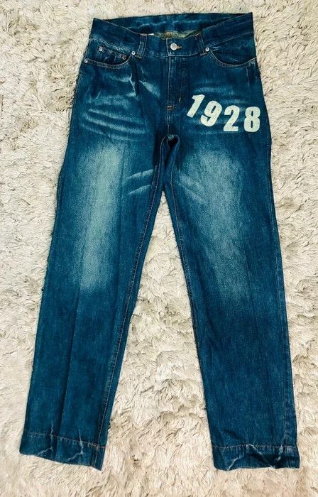 Disney × Vintage Vintage 90's Big Mickey Disney 1928 Denim Jeans Limited Size US 31 - 17 Thumbnail