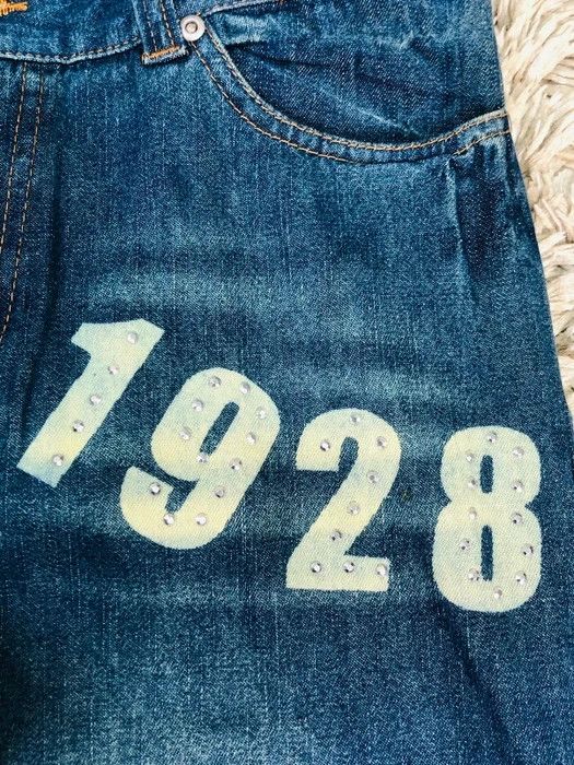 Disney × Vintage Vintage 90's Big Mickey Disney 1928 Denim Jeans Limited Size US 31 - 12 Thumbnail