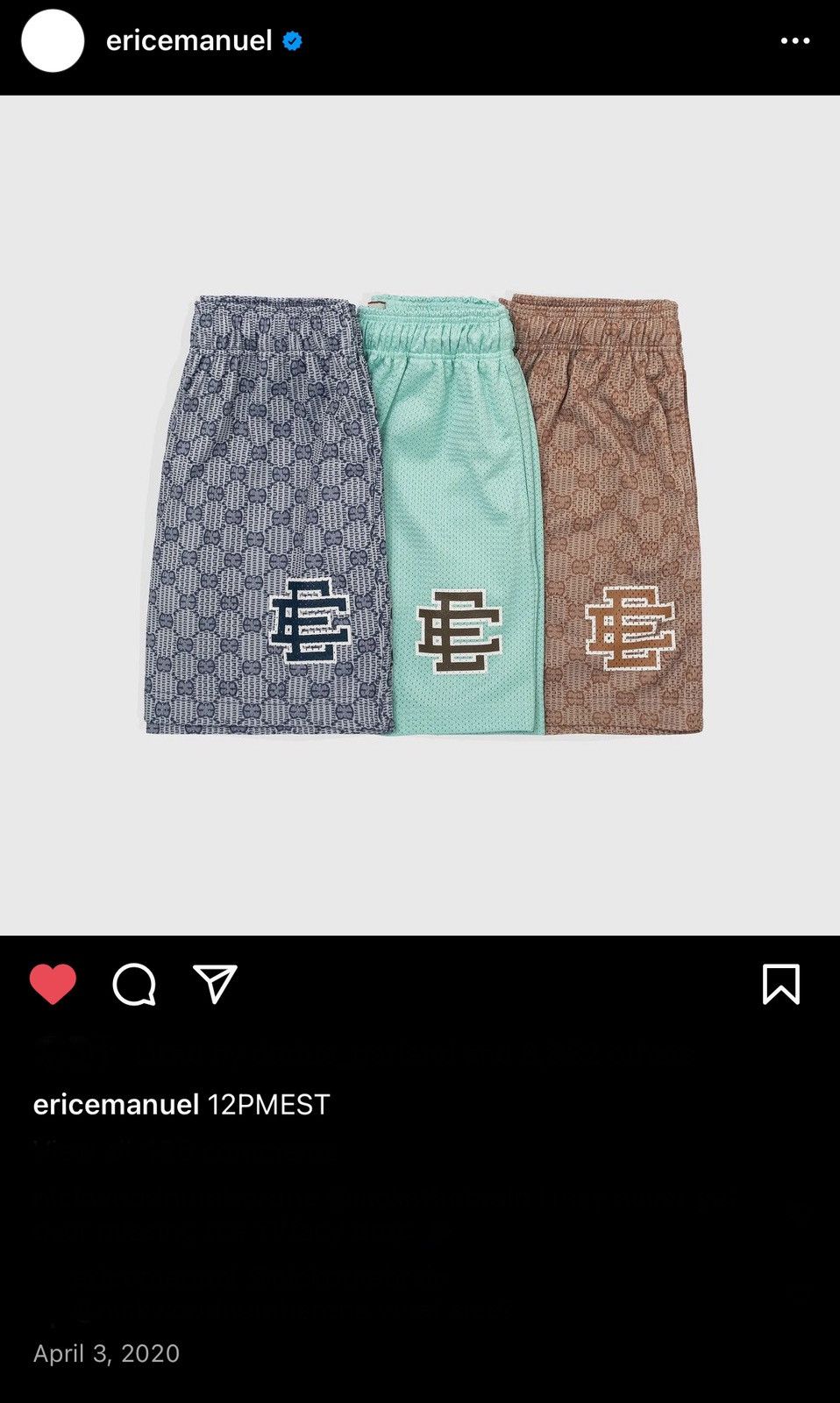 Eric Emanuel RARE Eric Emanuel Gucci Inspired Shorts Large Size US 34 / EU 50 - 17 Thumbnail