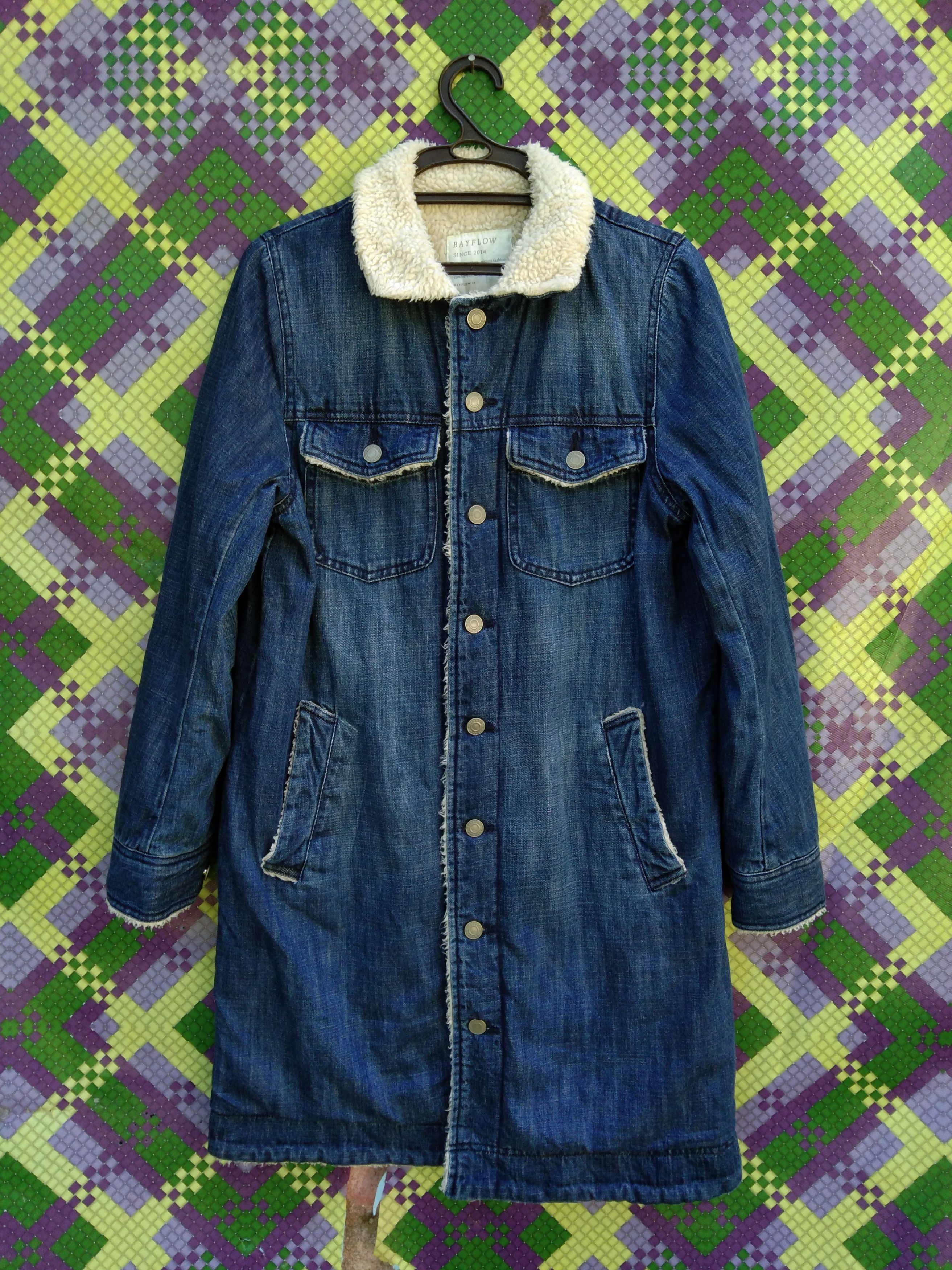 Japanese Brand BAY FLOW WOMEN'S DENIM LONG JACKET Size S / US 4 / IT 40 - 2 Thumbnail