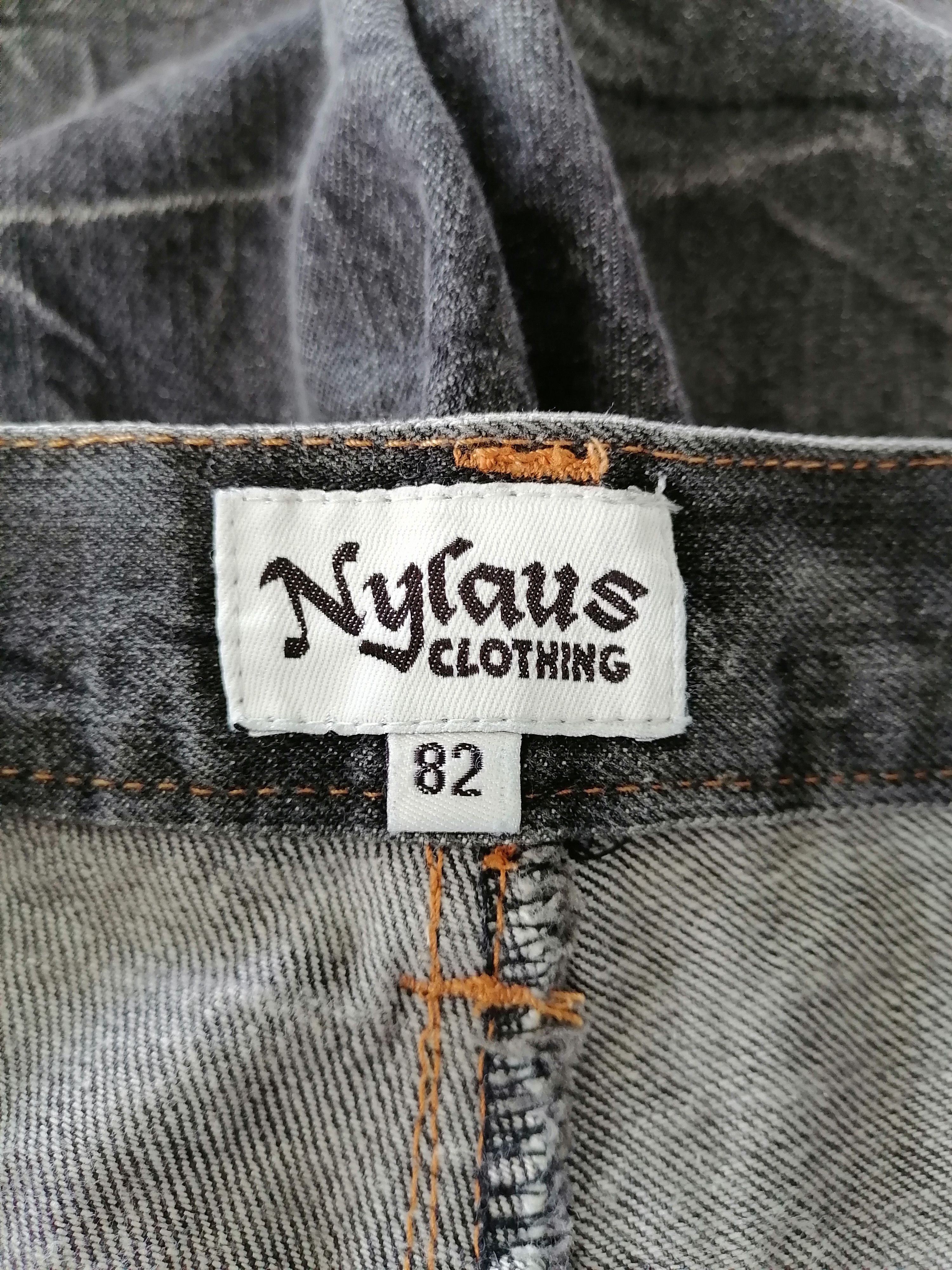 Japanese Brand Washed Black Double Waist Nylaus Distressed Denim Pants Size US 32 / EU 48 - 7 Thumbnail