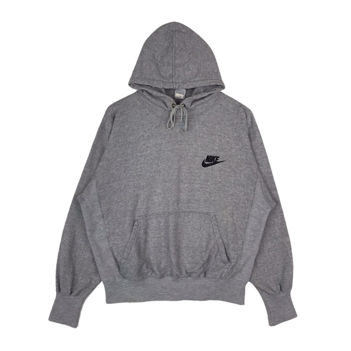 Nike × Vintage Vintage 80s Nike Swoosh Hoodie Pullover Sweatshirt Size US XL / EU 56 / 4 - 1 Thumbnail