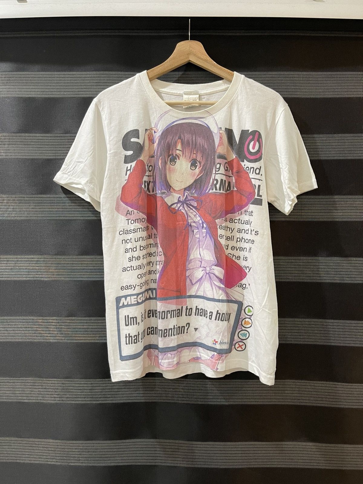 image of Anima x Vintage Megumi Kato Full Graphic Anime By Cospa in White, Men's (Size Large)