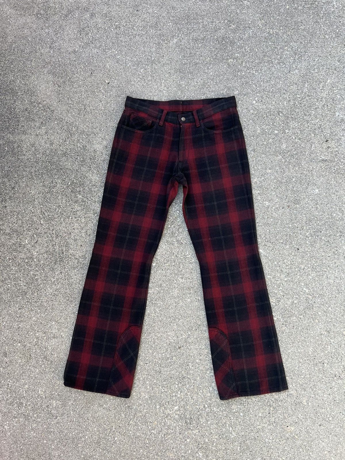 Boycott Vintage Boycott Japan Tartan Plaid Bootcut Jeans Size US 31 - 1 Thumbnail