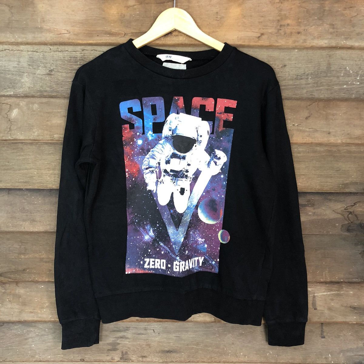 Japanese Brand Space Zero Gravity H&M Black Sweatshirt #033B Size M / US 6-8 / IT 42-44 - 8 Thumbnail