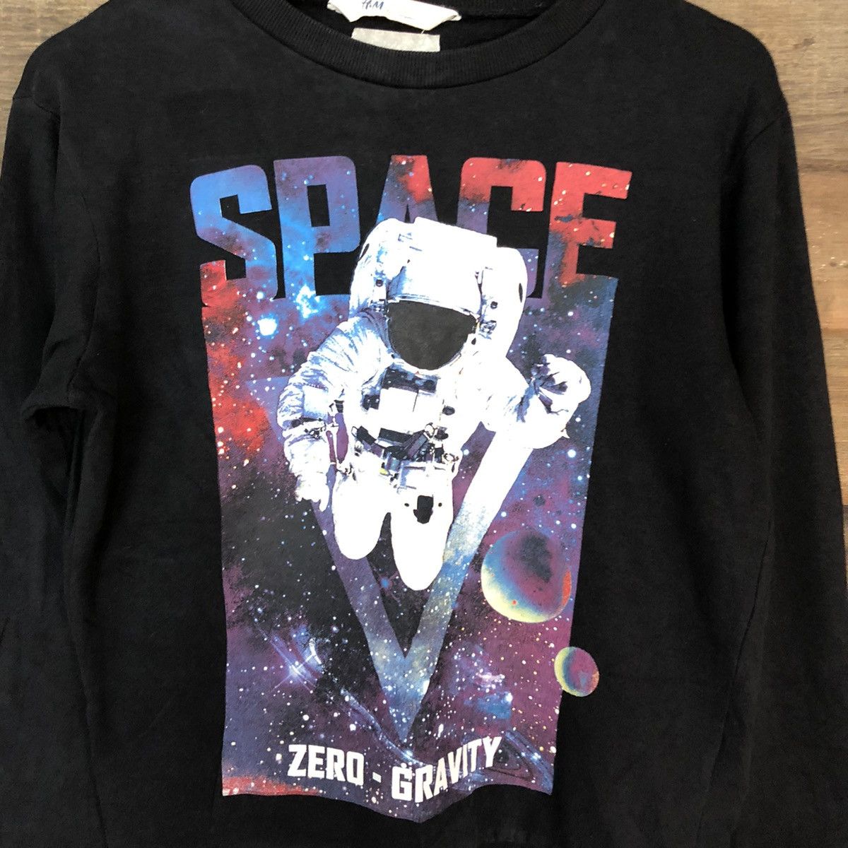 Japanese Brand Space Zero Gravity H&M Black Sweatshirt #033B Size M / US 6-8 / IT 42-44 - 10 Thumbnail