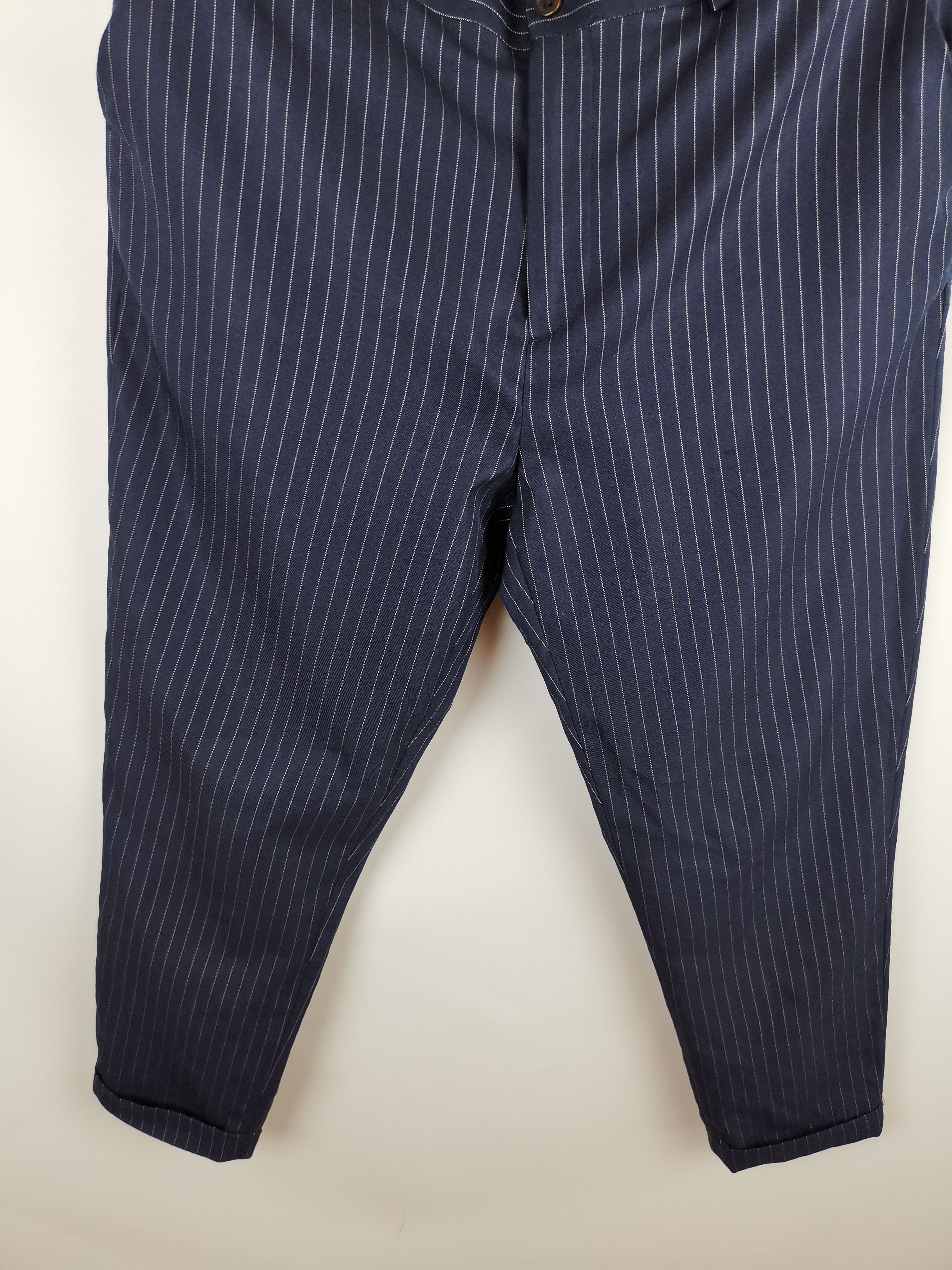 Zara Zara Man blue navy striped coolmax casual cropped pants Size US 32 / EU 48 - 8 Thumbnail