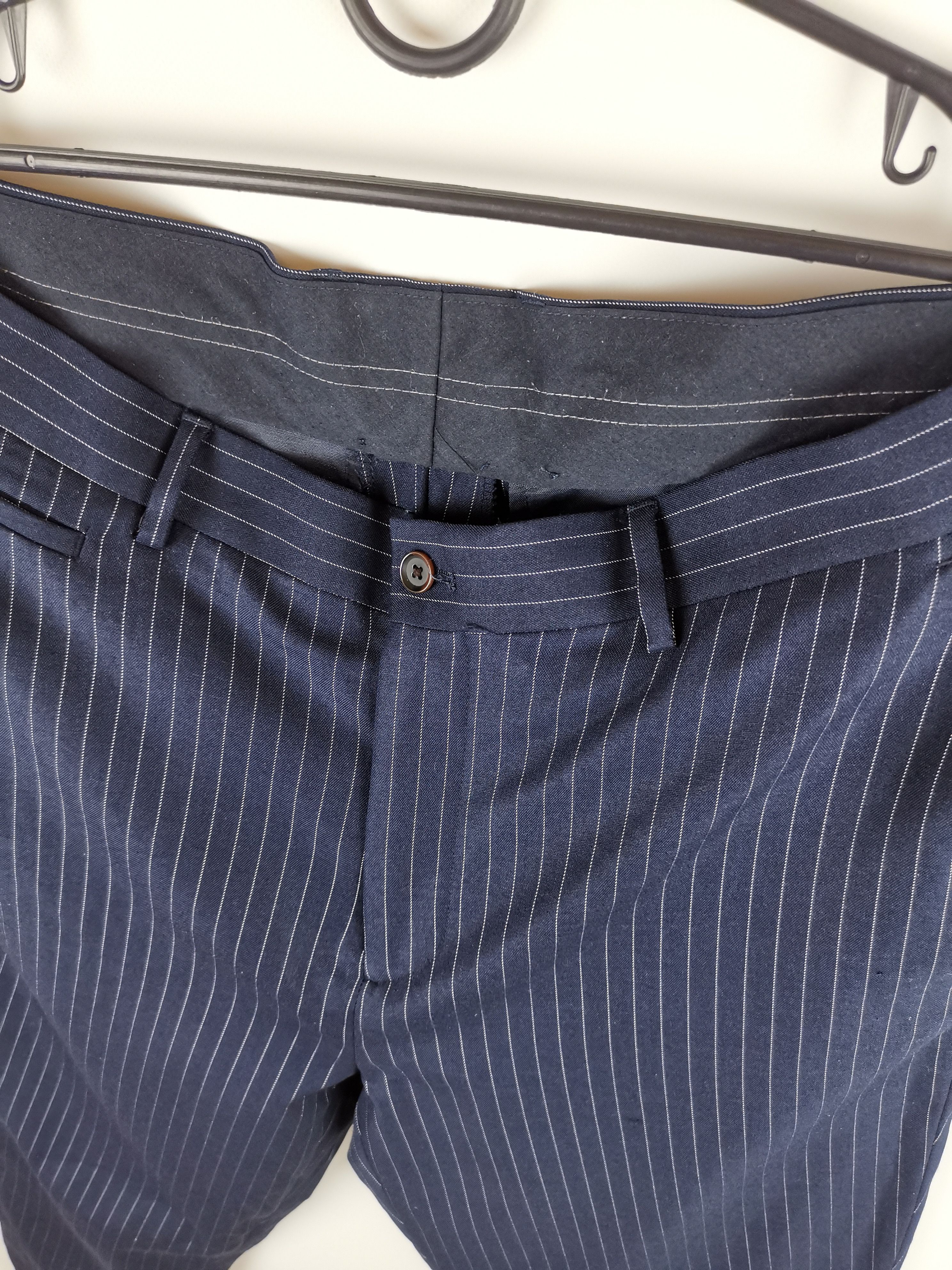 Zara Zara Man blue navy striped coolmax casual cropped pants Size US 32 / EU 48 - 7 Thumbnail