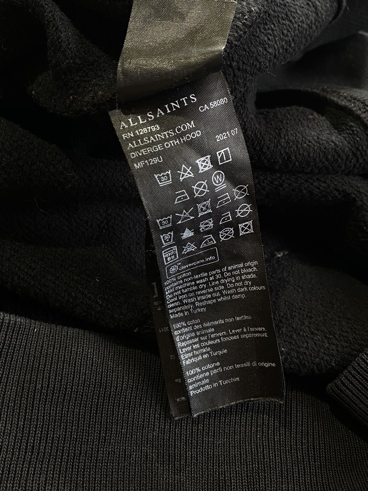 Allsaints 2000s All Saints Diverge Pullover Hoodie Black Y2k Gothic Size US M / EU 48-50 / 2 - 16 Thumbnail