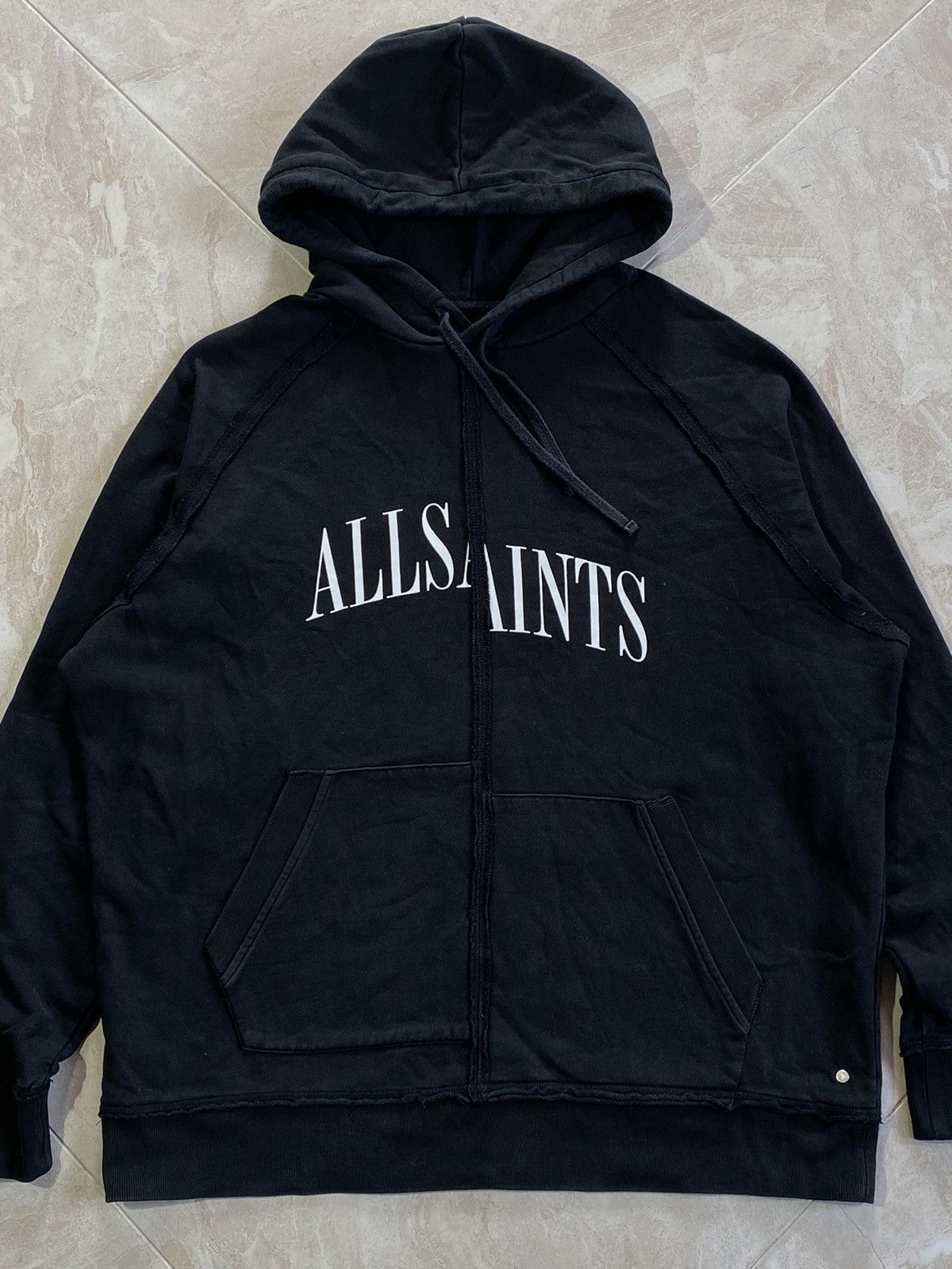 Allsaints 2000s All Saints Diverge Pullover Hoodie Black Y2k Gothic Size US M / EU 48-50 / 2 - 2 Thumbnail