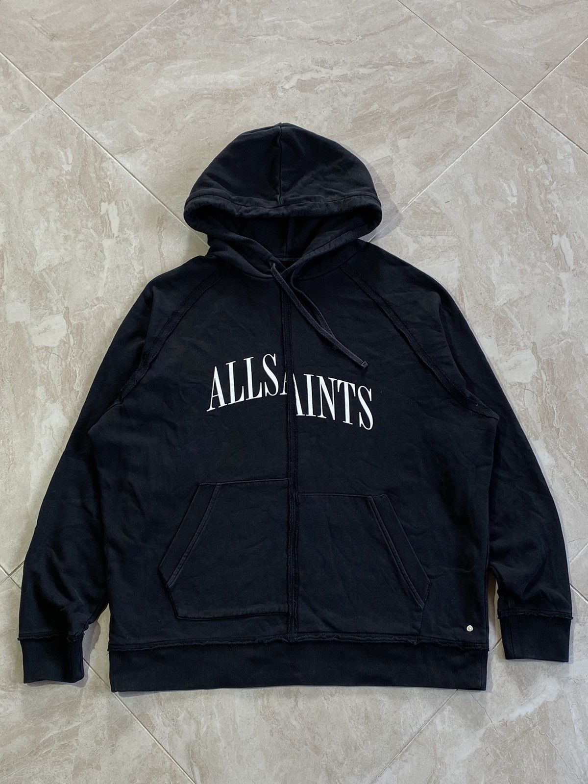 Allsaints 2000s All Saints Diverge Pullover Hoodie Black Y2k Gothic Size US M / EU 48-50 / 2 - 1 Thumbnail