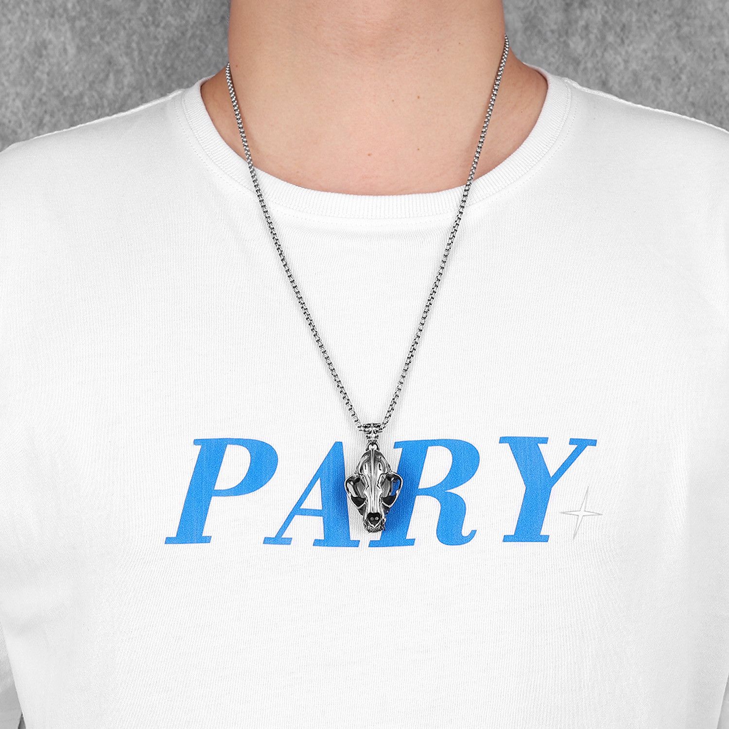 Jewelry Stainless Steel Saber-toothed Tiger Pendant Necklace Size ONE SIZE - 3 Thumbnail