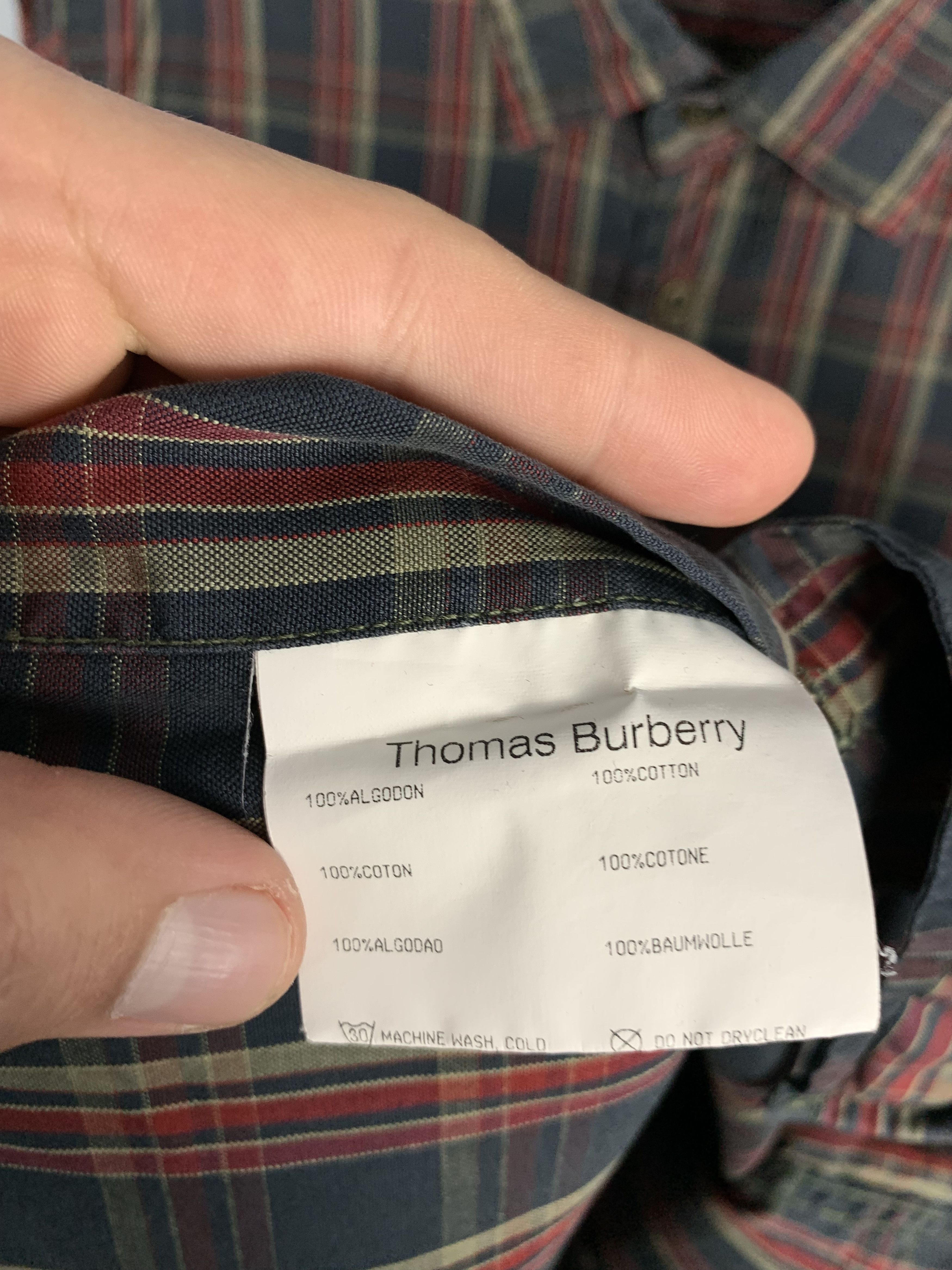 Burberry × Vintage Thomas Burberry Long Sleeve Check Shirt Size US M / EU 48-50 / 2 - 4 Thumbnail