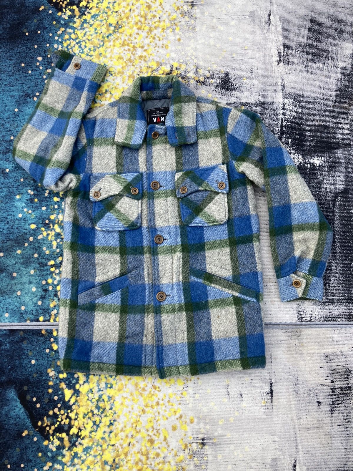 image of Van Jac Wool Flannel Jacket in Mix, Men's (Size Medium)