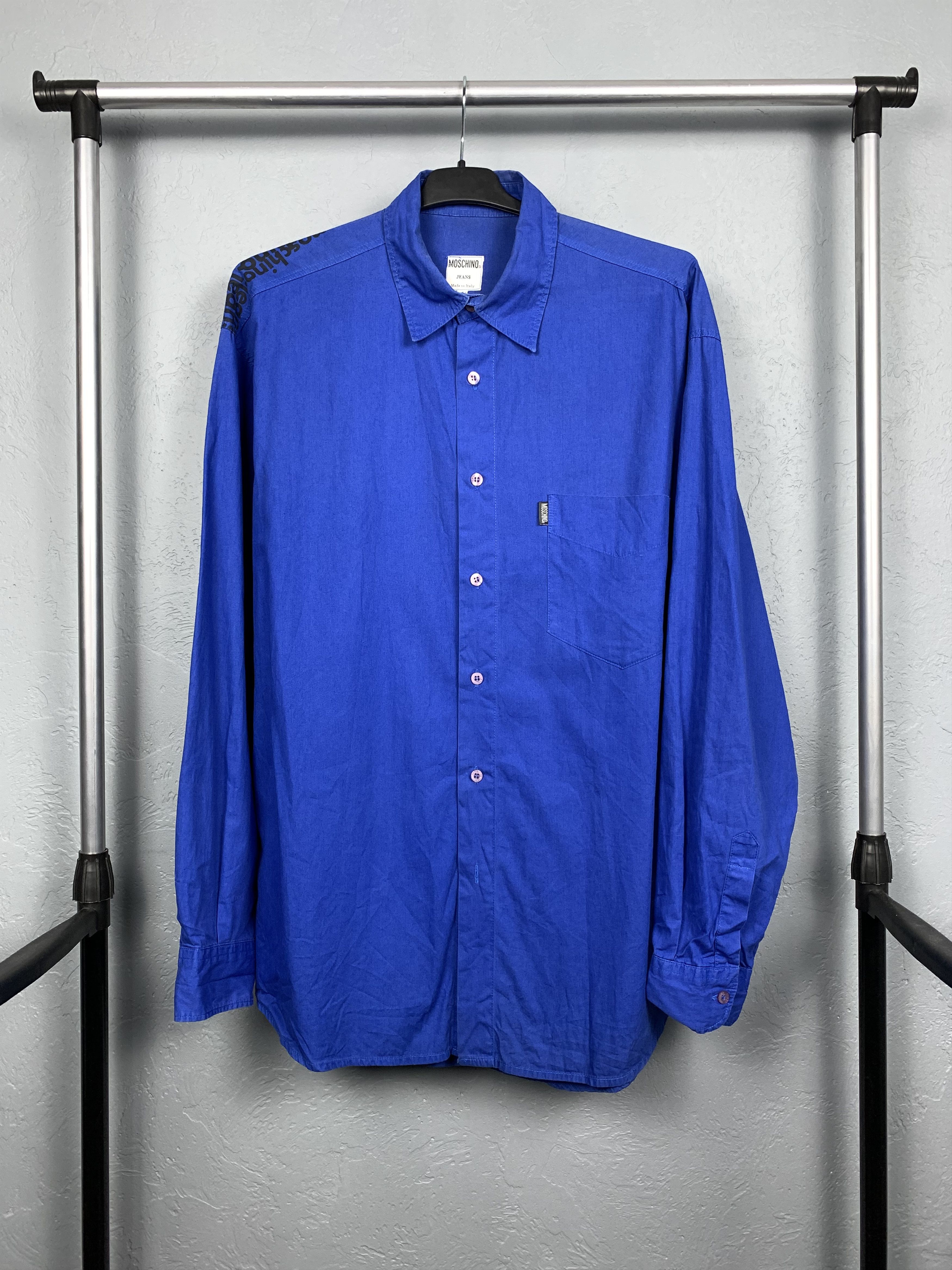 Moschino × Vintage Moschino Mens Big Logo Shirt Size US XL / EU 56 / 4 - 2 Thumbnail