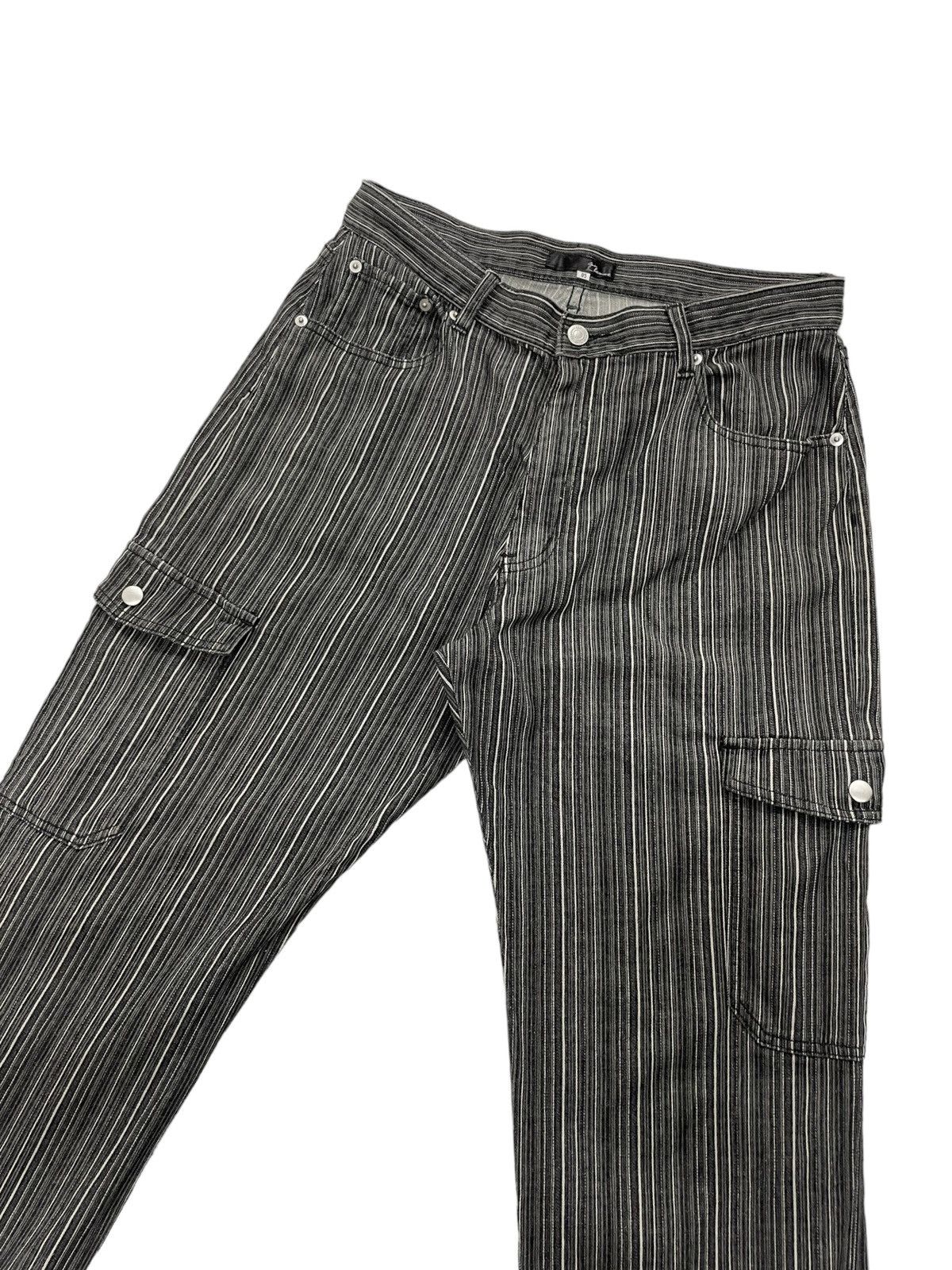 image of Ppfm x Tete Homme Vintage 1Homme Japan Cargo Hickory Stripes Jeans in Black, Men's (Size 31)