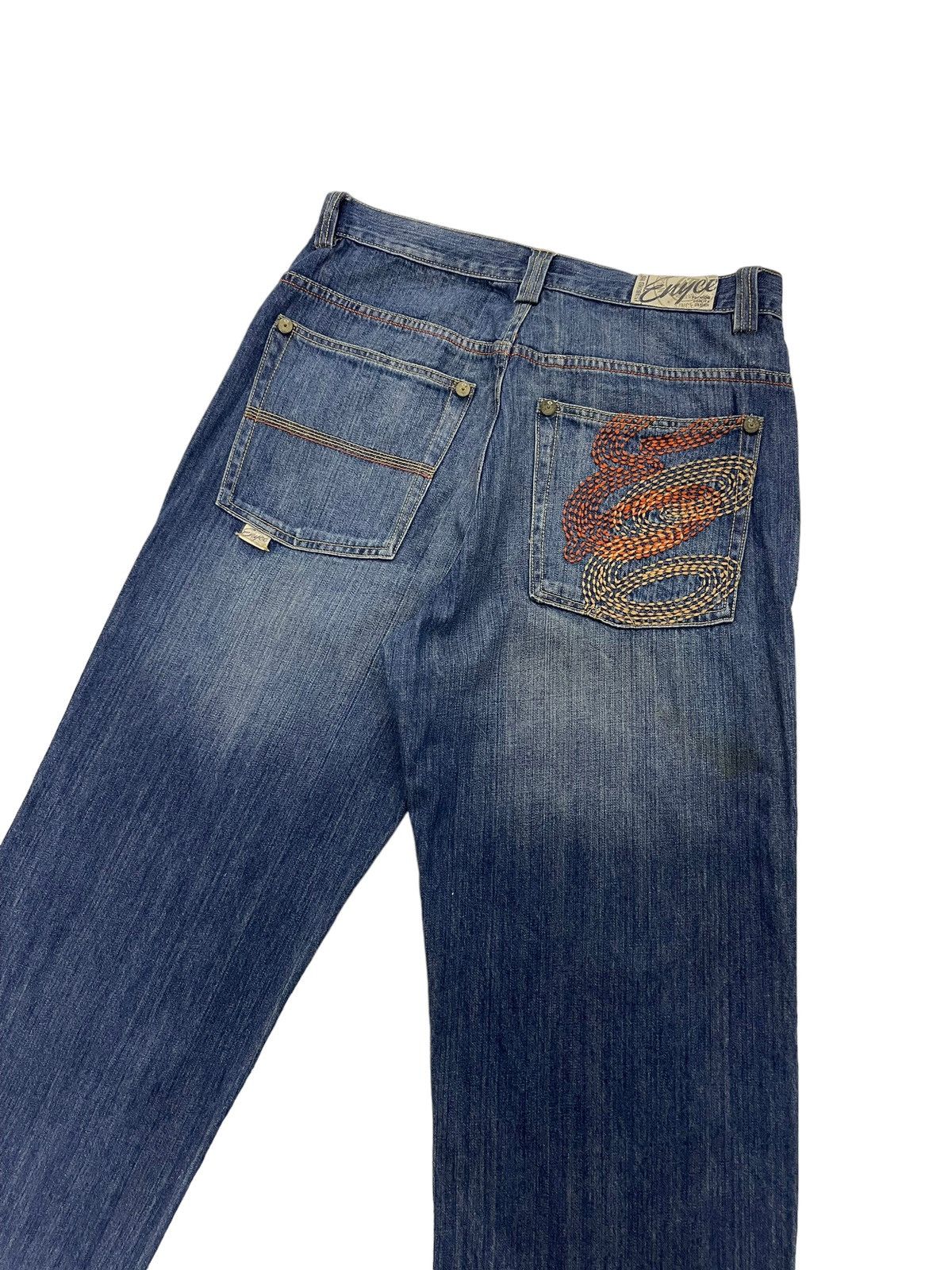 image of Vintage Enyce Baggy Jeans Embroidery Logo in Blue, Men's (Size 33)