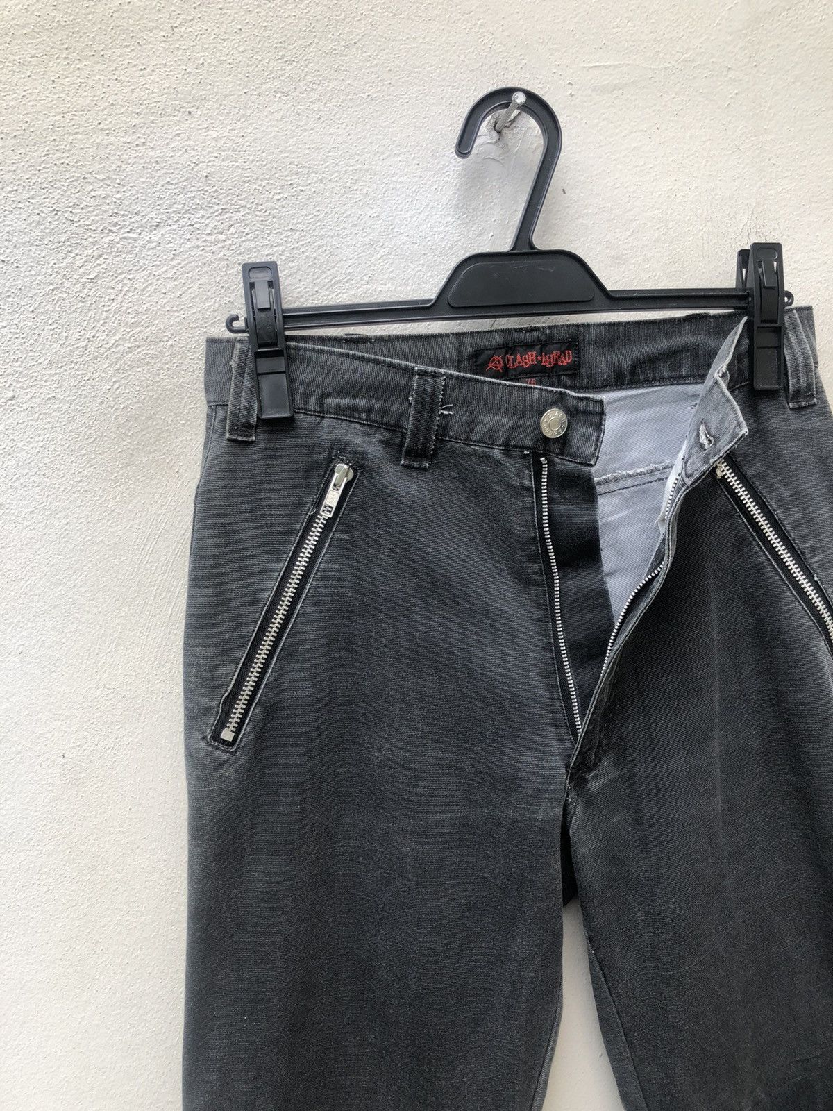 Vintage Japan Brand Clash Ahead Faded Black Bondage Trouser Pant Size US 29 - 10 Thumbnail