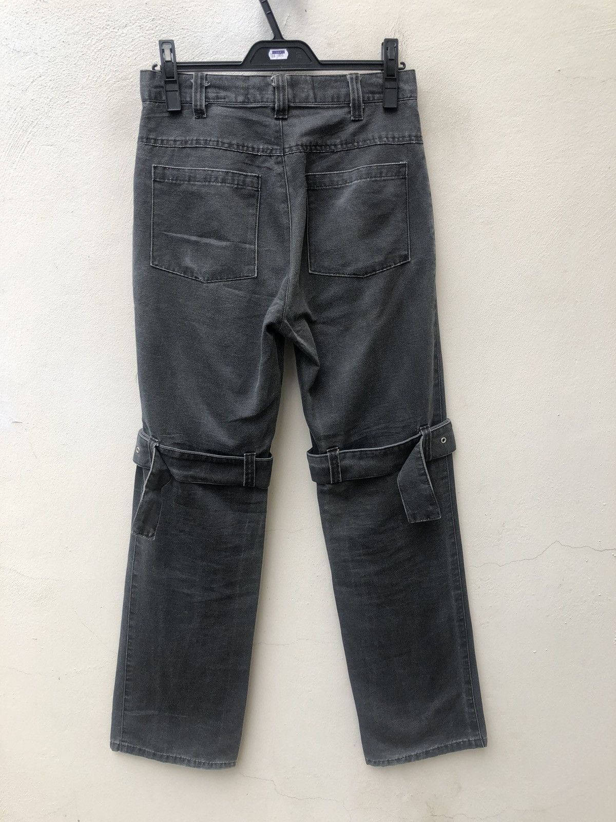 Vintage Japan Brand Clash Ahead Faded Black Bondage Trouser Pant Size US 29 - 15 Thumbnail