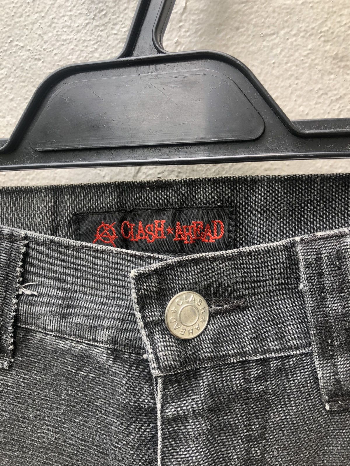 Vintage Japan Brand Clash Ahead Faded Black Bondage Trouser Pant Size US 29 - 8 Thumbnail