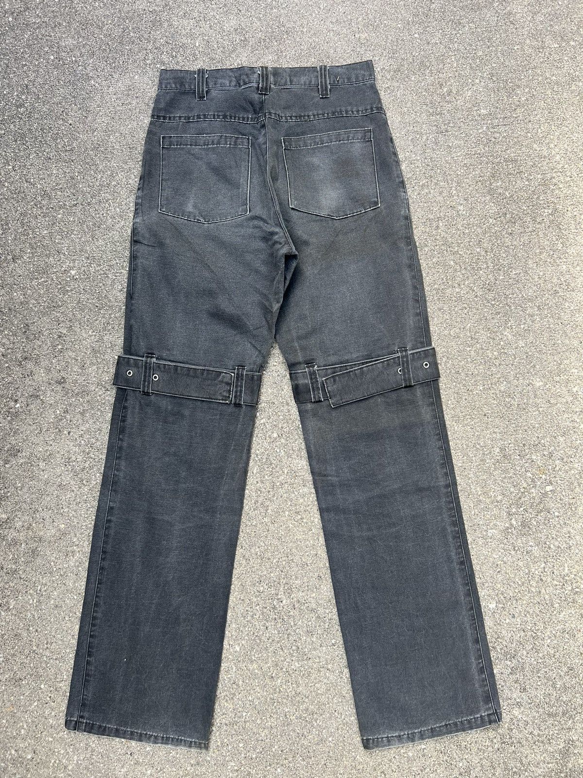 Vintage Japan Brand Clash Ahead Faded Black Bondage Trouser Pant Size US 29 - 5 Thumbnail