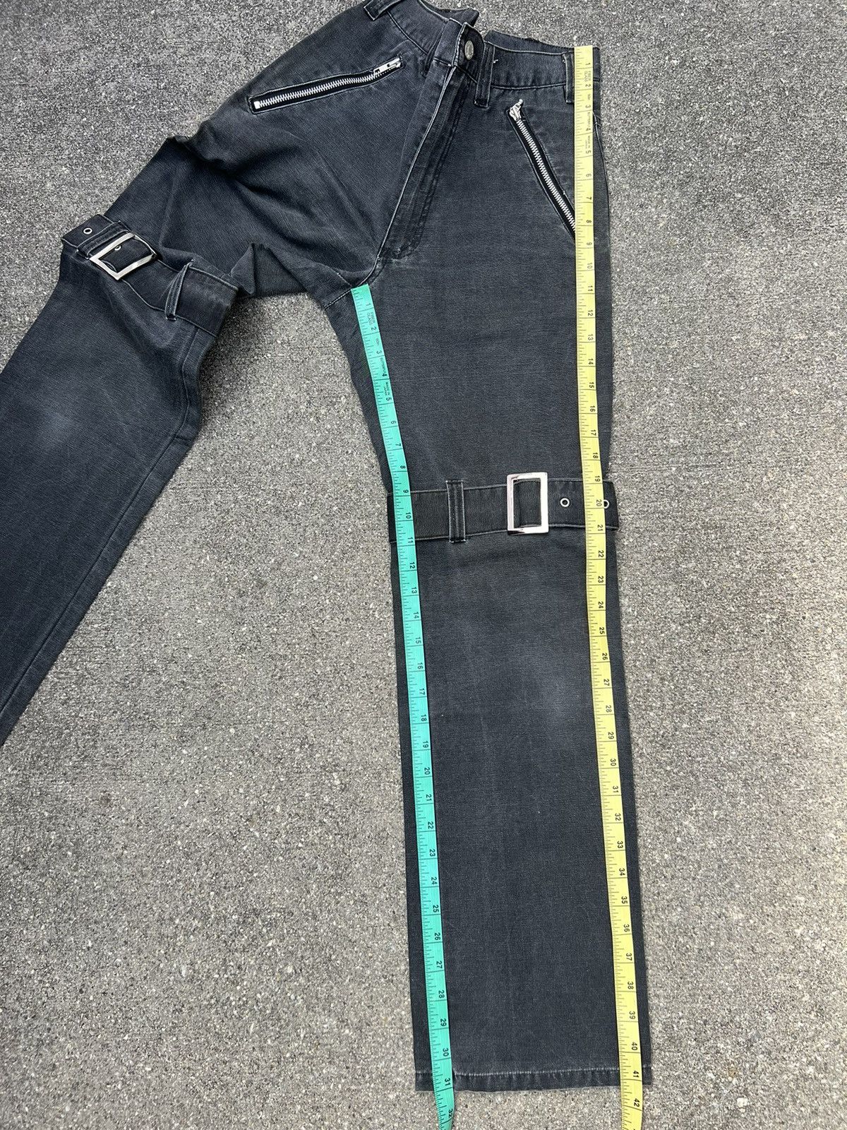Vintage Japan Brand Clash Ahead Faded Black Bondage Trouser Pant Size US 29 - 4 Thumbnail