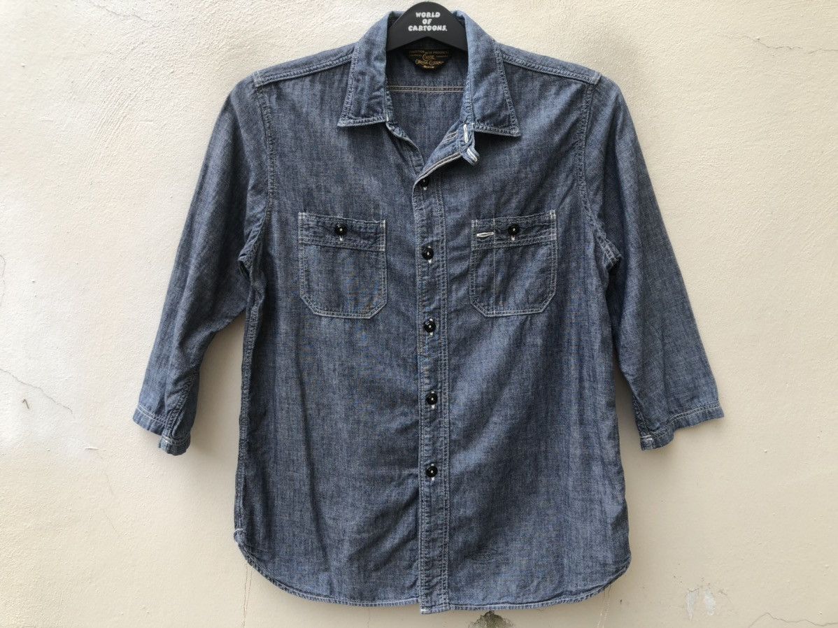 Vintage Cootie Japan 3q Sleeve Chambray Work Shirt Size US S / EU 44-46 / 1 - 6 Thumbnail