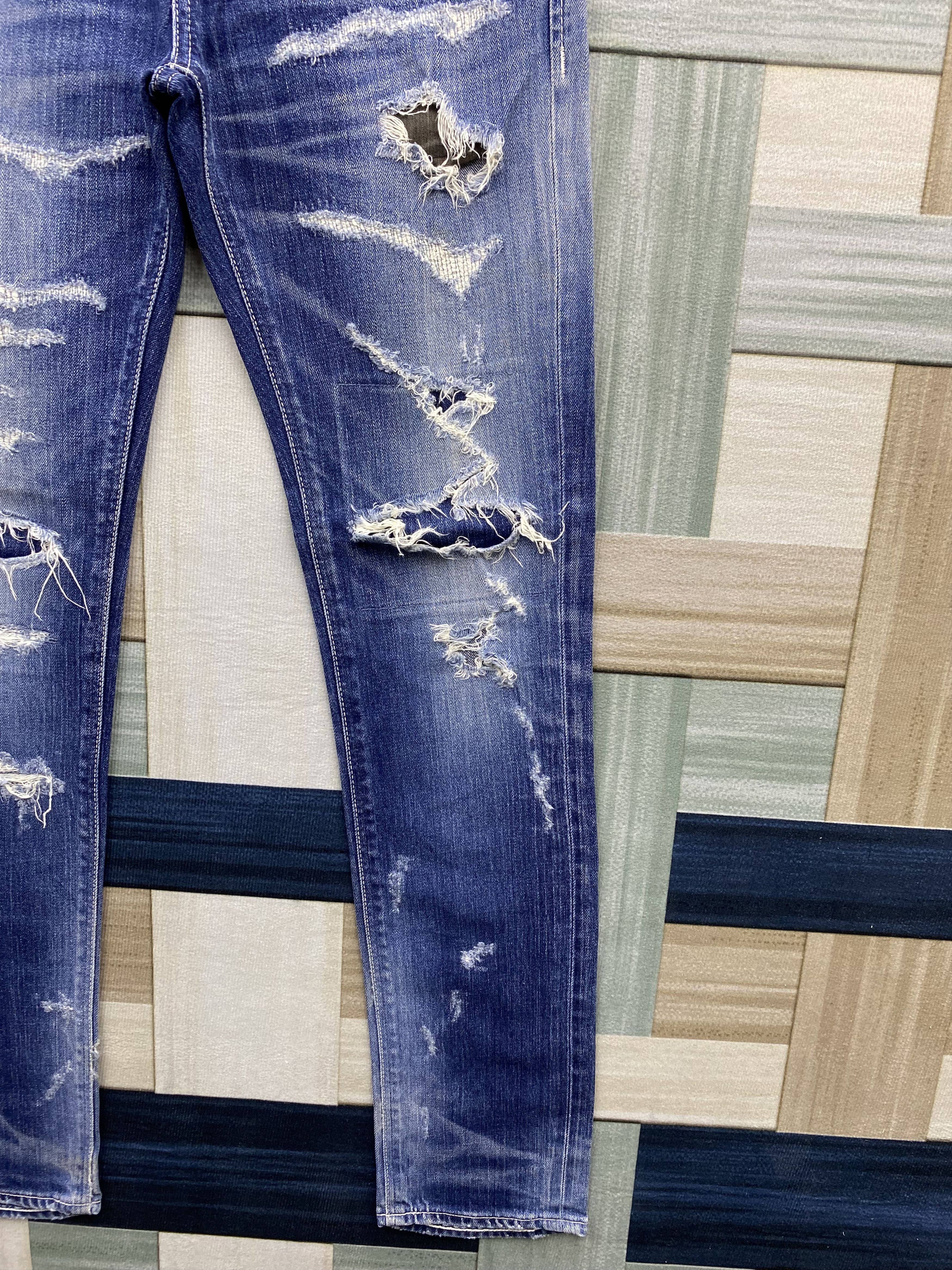 Vanquish Japanese Brand Vanquish Distress Skinny Denim jean Size US 30 / EU 46 - 7 Thumbnail