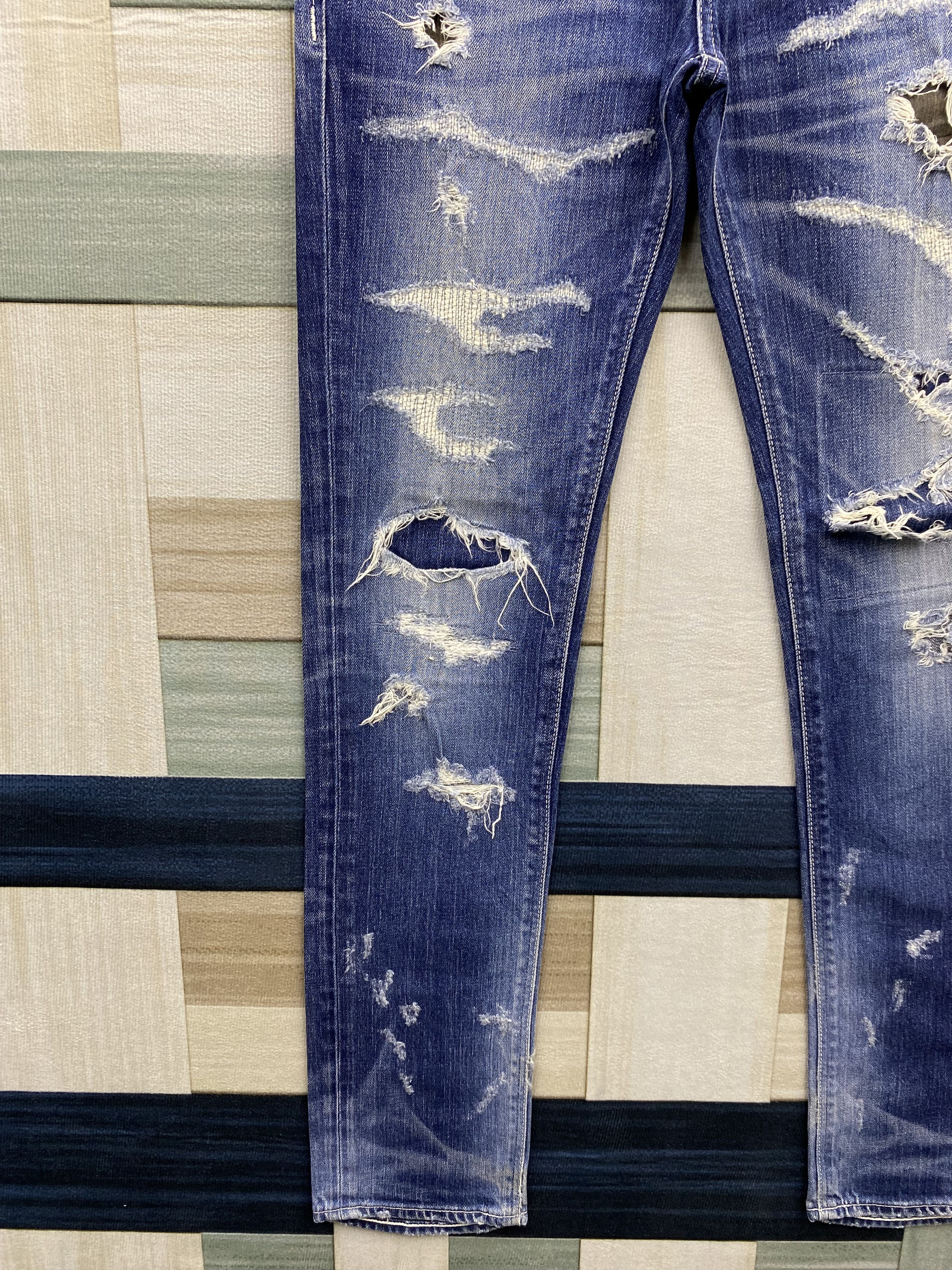Vanquish Japanese Brand Vanquish Distress Skinny Denim jean Size US 30 / EU 46 - 6 Thumbnail