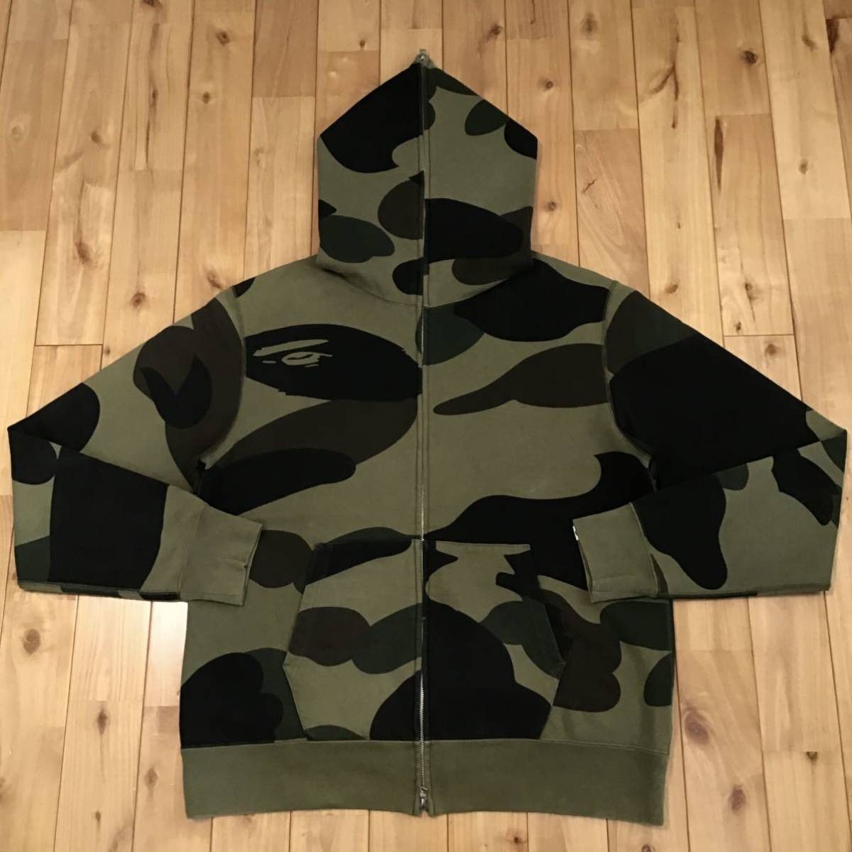 Bape BAPE giant 1st camo green Full zip hoodie a bathing ape | Grailed