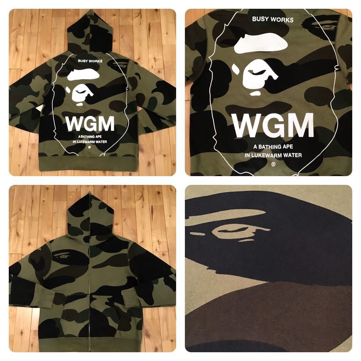 アベイシングエイプGiant 1st camo greenジップパーカーサイズM Bape BAPE giant 1st camo green Full zip hoodie a bathing ape | Grailed