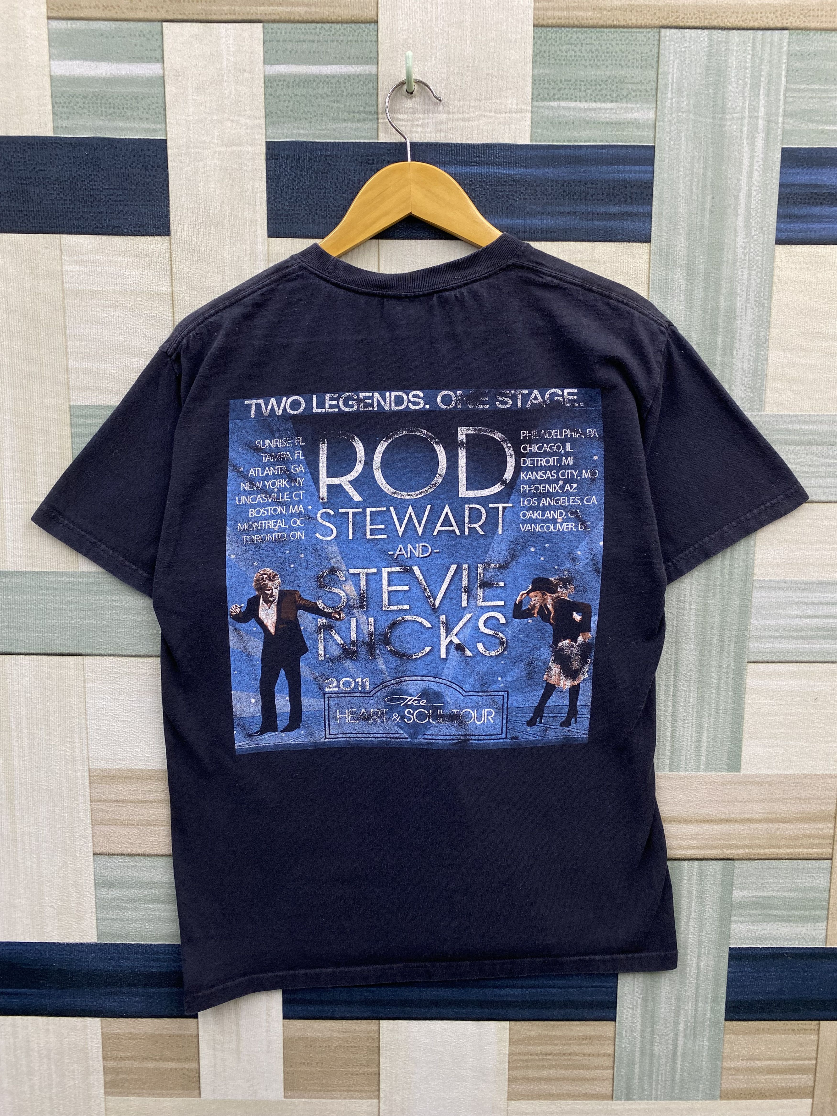 Band Tees Rod Stewart & Stevie Nicks Heart & Soul Tour T-Shirt Size US M / EU 48-50 / 2 - 6 Thumbnail