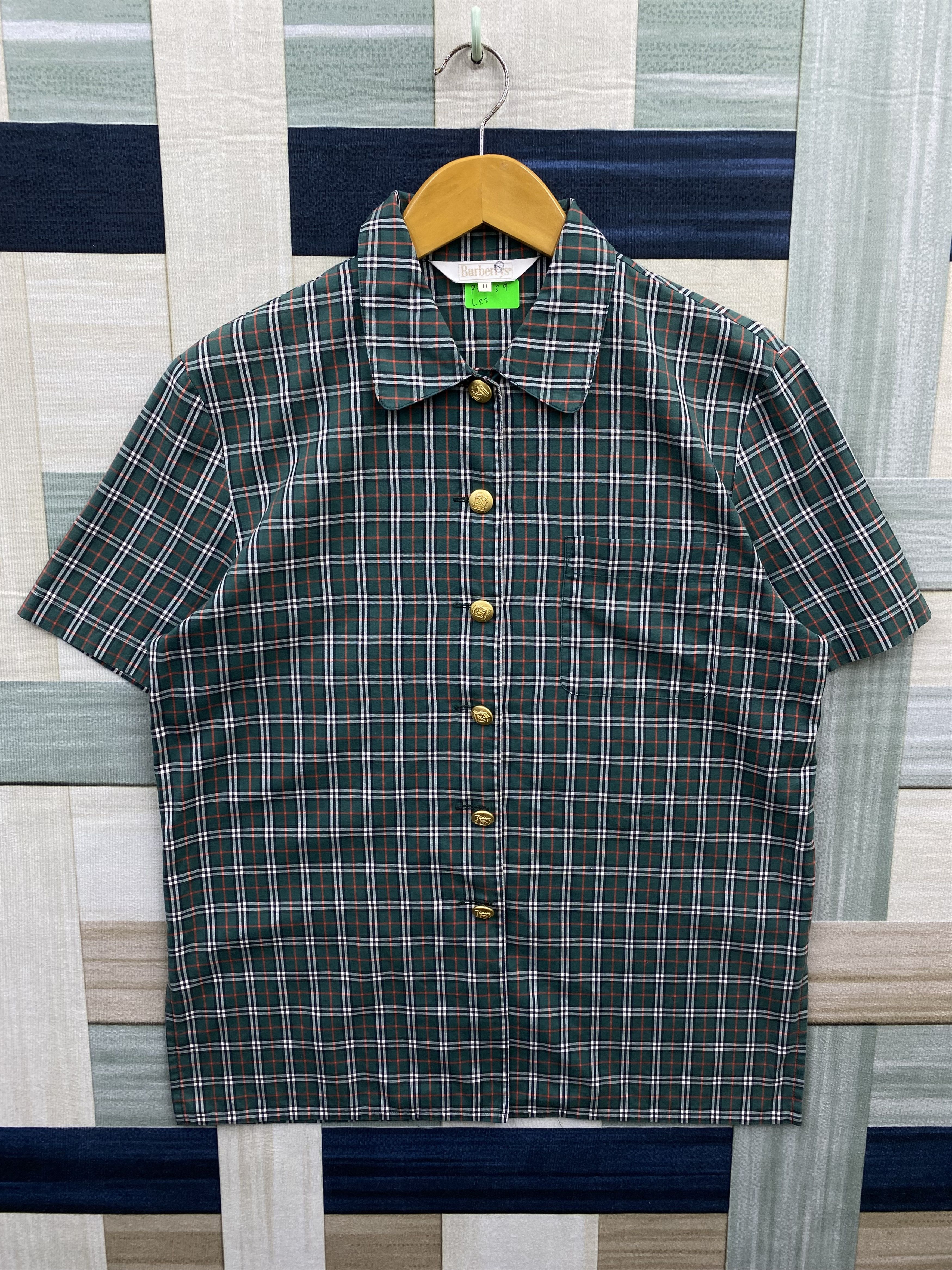 Burberry × Vintage Vintage Burberry Golf Club Check Short Sleeve Shirt Size M / US 6-8 / IT 42-44 - 1 Thumbnail