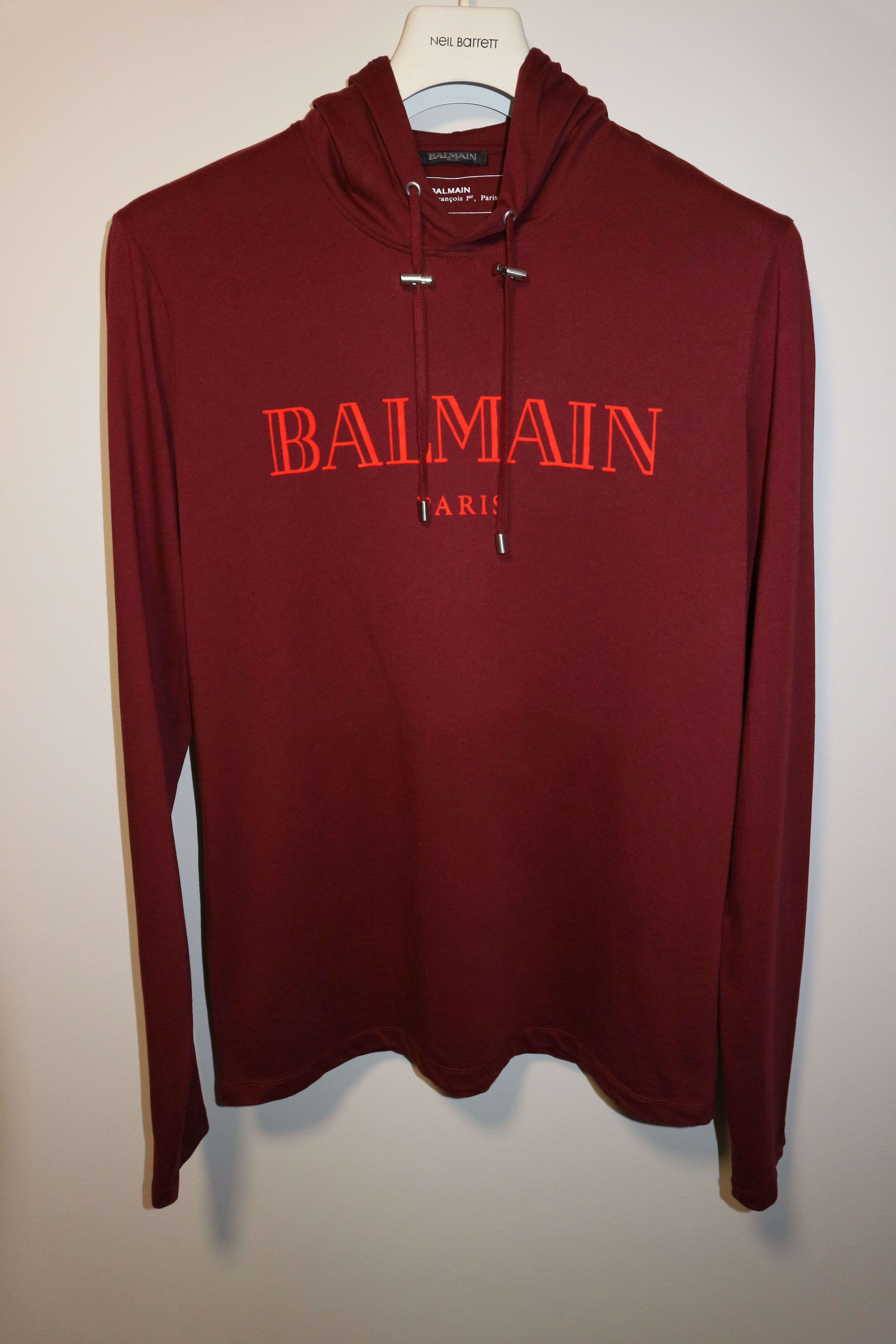 BALMAIN｜ (DH1JQ005BB65 EAB) Balmain Paris printed sweatshirt black black - Men | BALMAIN