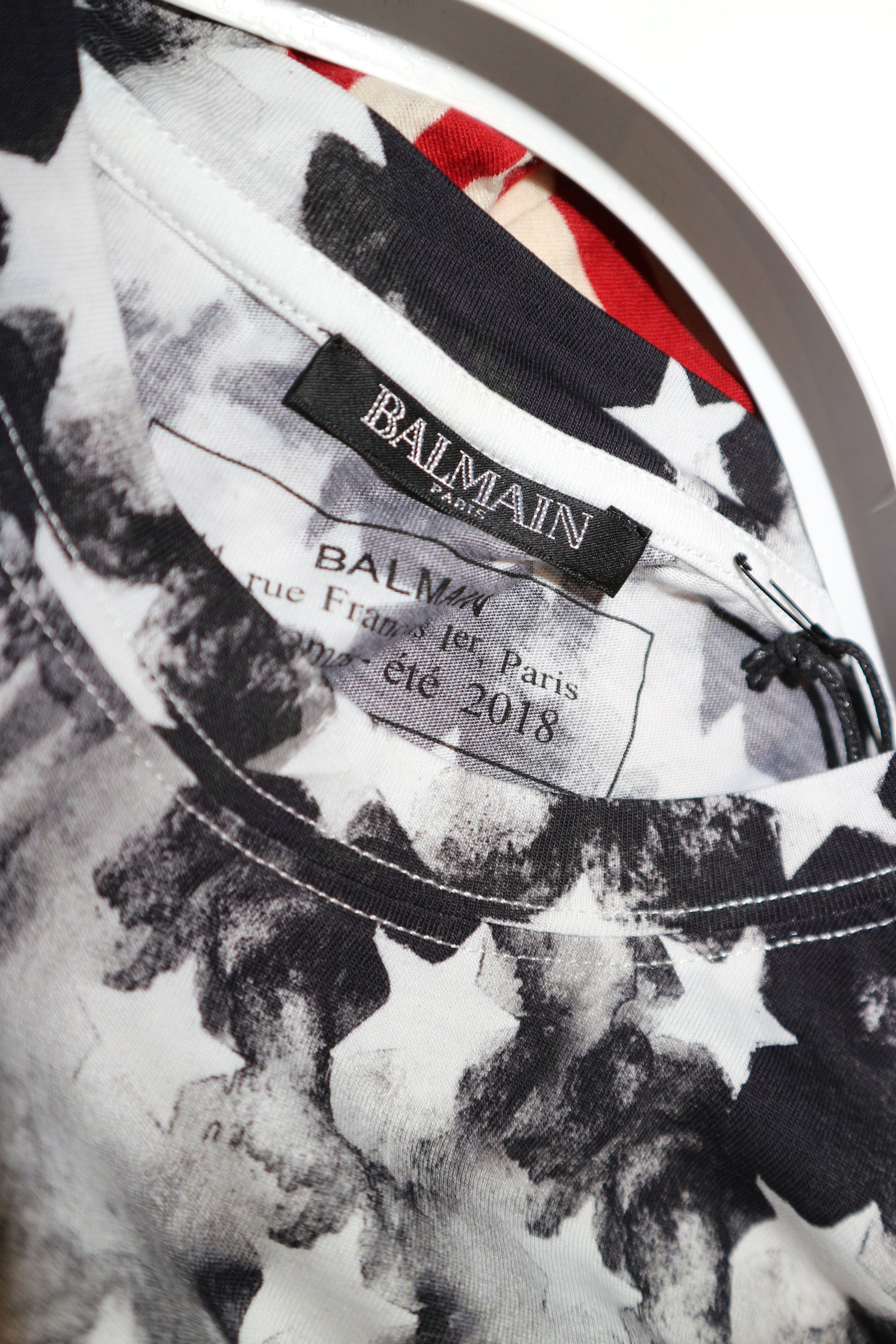 Balmain stars and stripes t-shirt Size US L / EU 52-54 / 3 - 9 Thumbnail