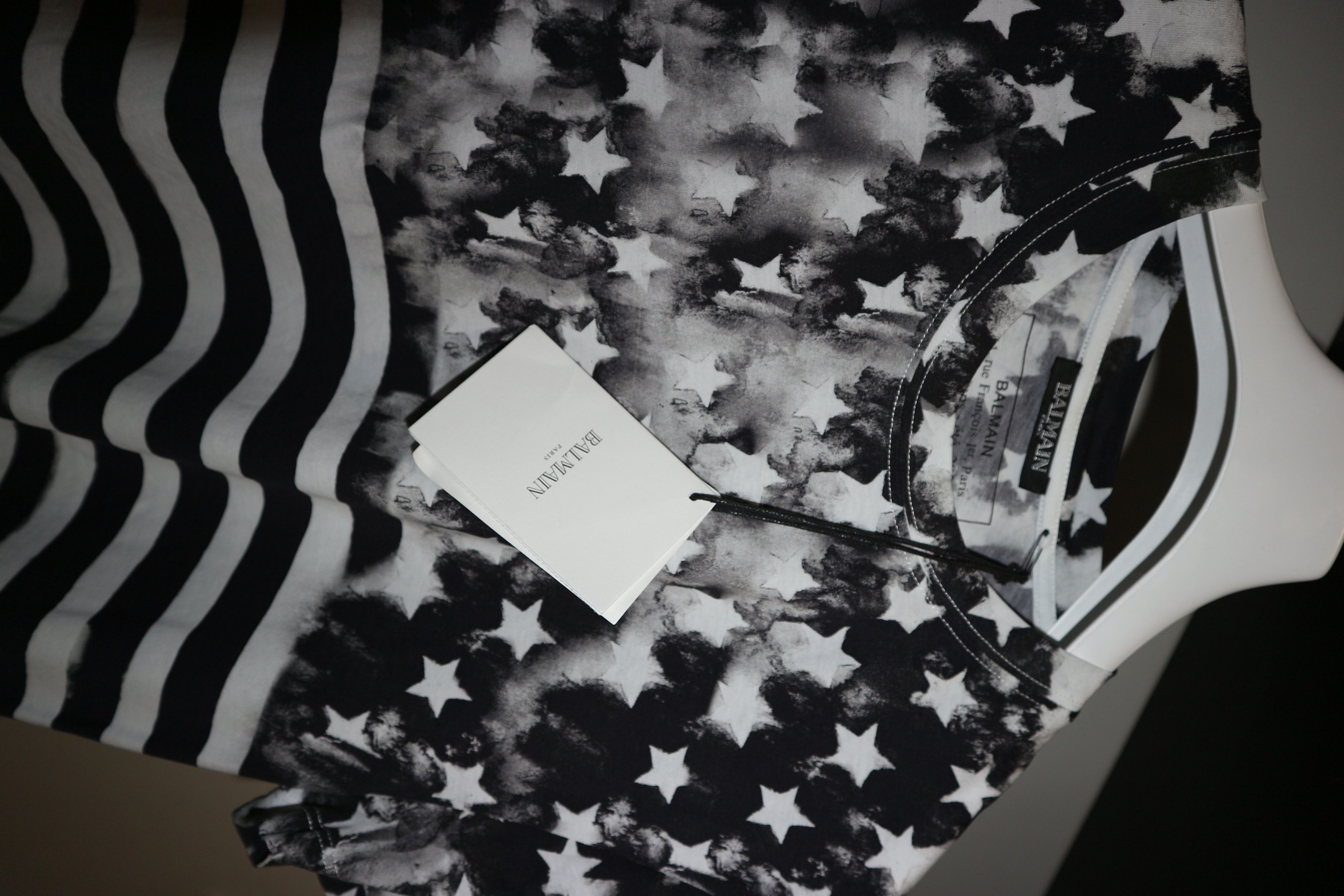 Balmain stars and stripes t-shirt Size US L / EU 52-54 / 3 - 5 Thumbnail