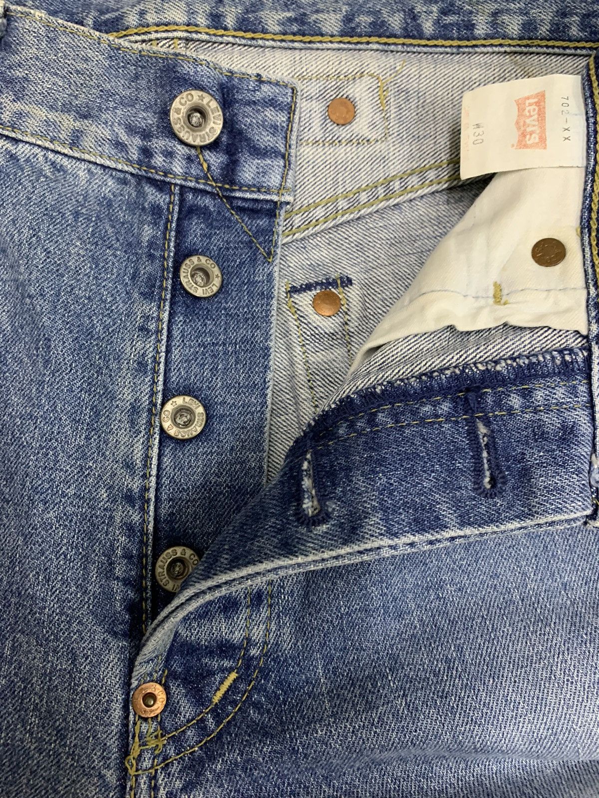 Levi's LEVIS Big E 702-XX Buckle Button Fly Selvedge Denim Jeans Size US 28 / EU 44 - 4 Thumbnail