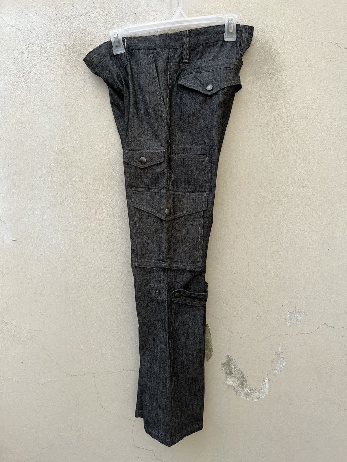 Vintage Vintage Hizworld Japan Low Rise Bondage Cargo Flare Trouser Size US 29 - 21 Thumbnail