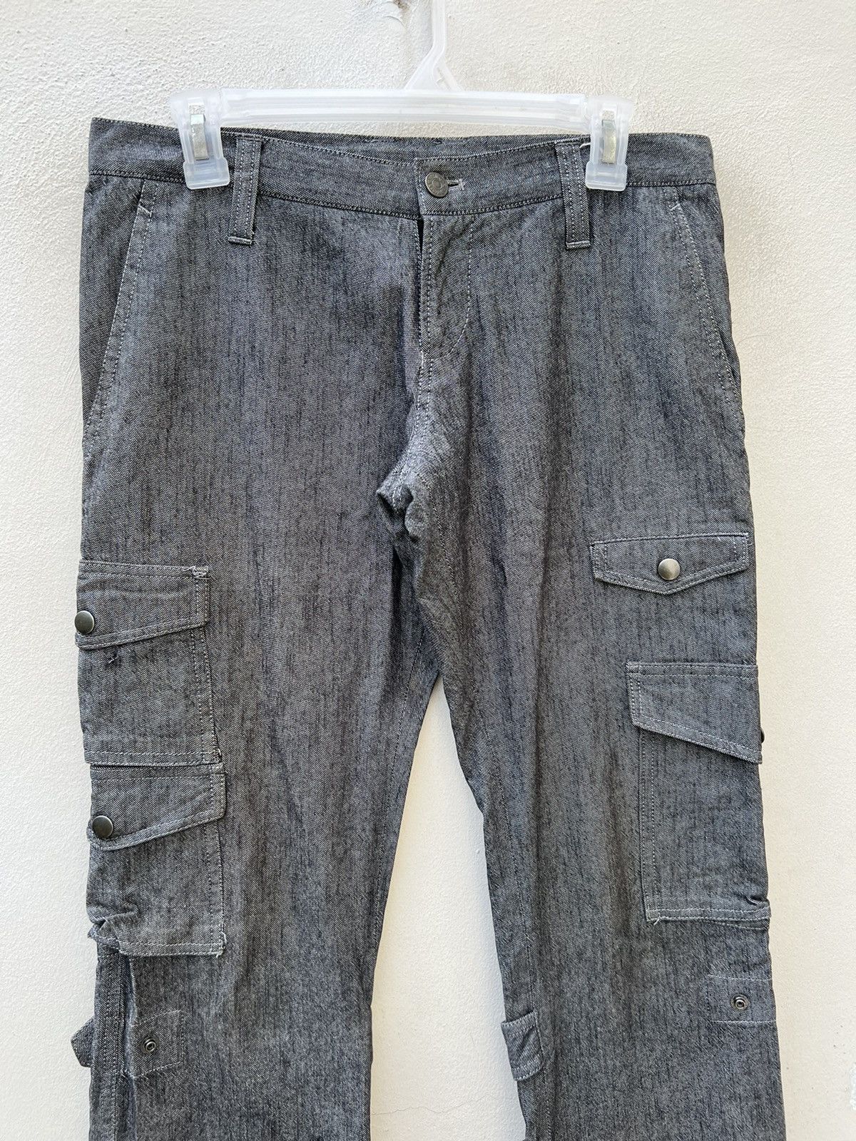 Vintage Vintage Hizworld Japan Low Rise Bondage Cargo Flare Trouser Size US 29 - 7 Thumbnail