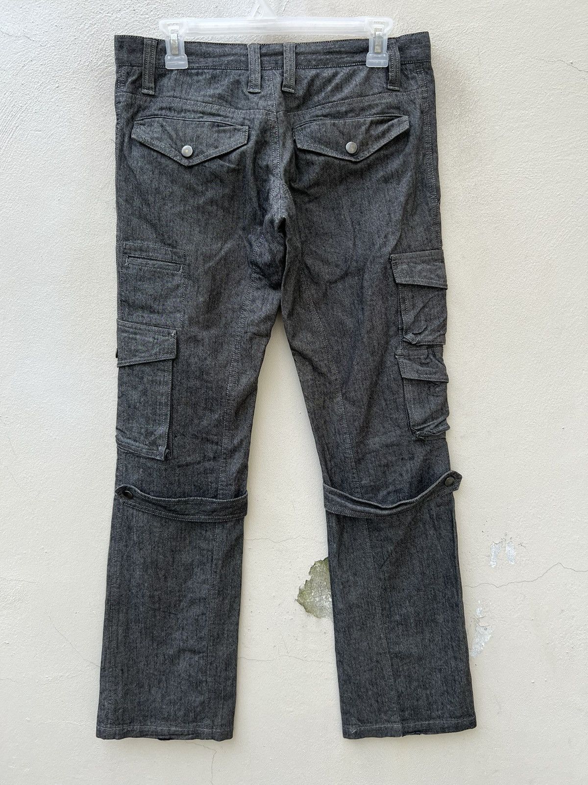 Vintage Vintage Hizworld Japan Low Rise Bondage Cargo Flare Trouser Size US 29 - 15 Thumbnail