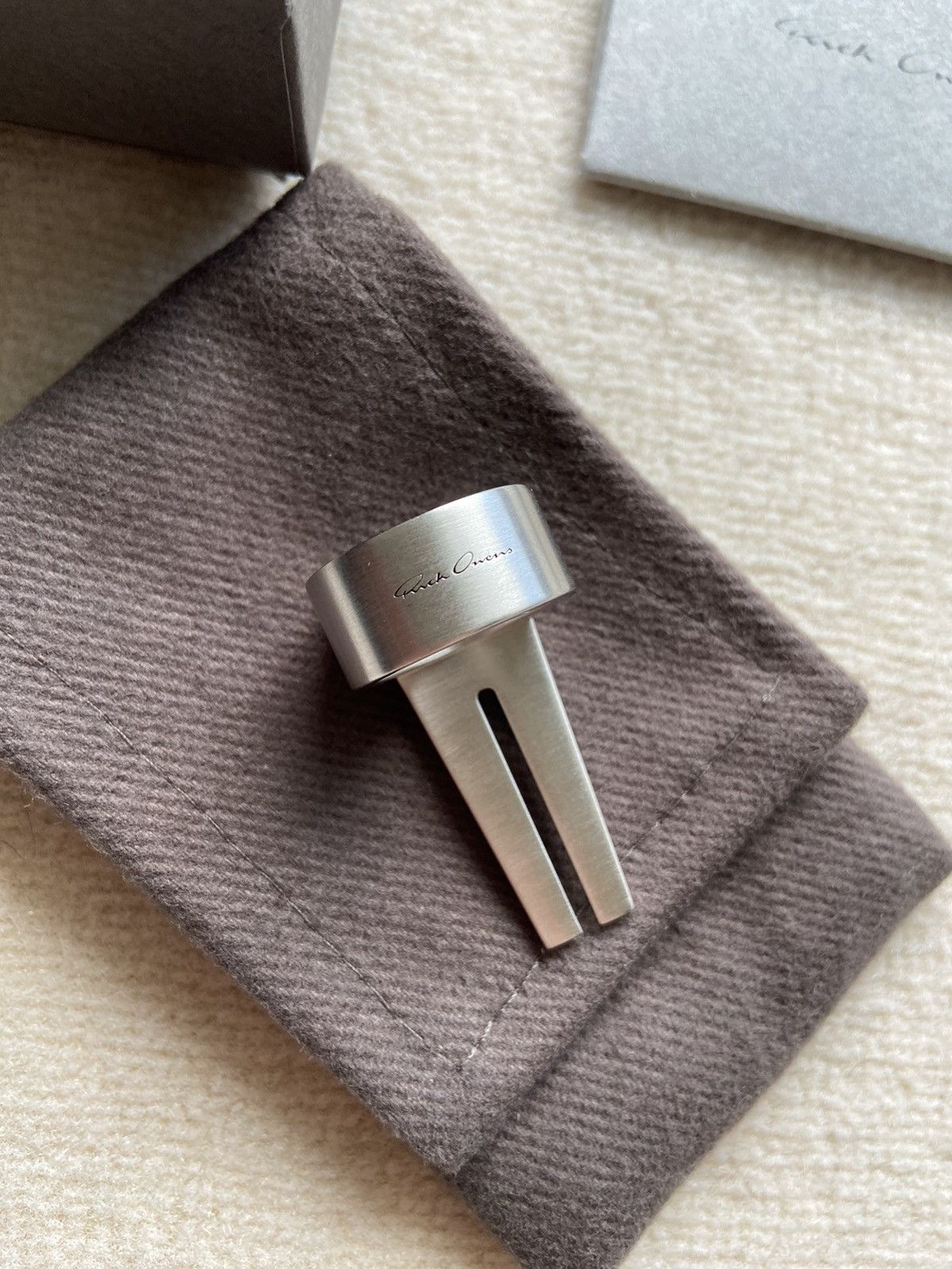 Pre-owned Rick Owens New | Fw22 Strobe Open Trunk Ring Palladium 