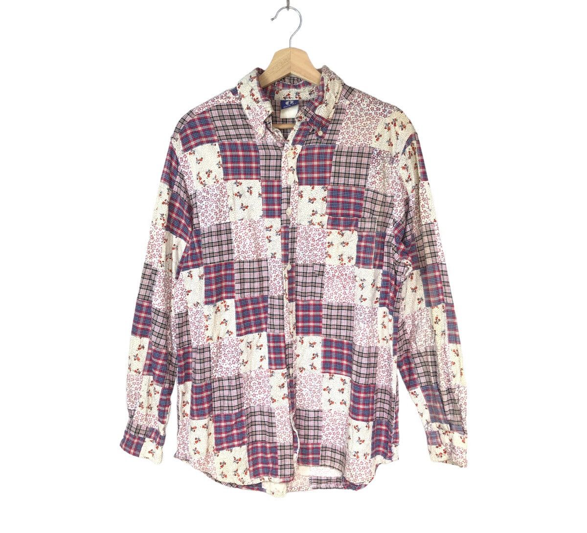 Rare! Hangten Patchwork Boro Flannel Shirt