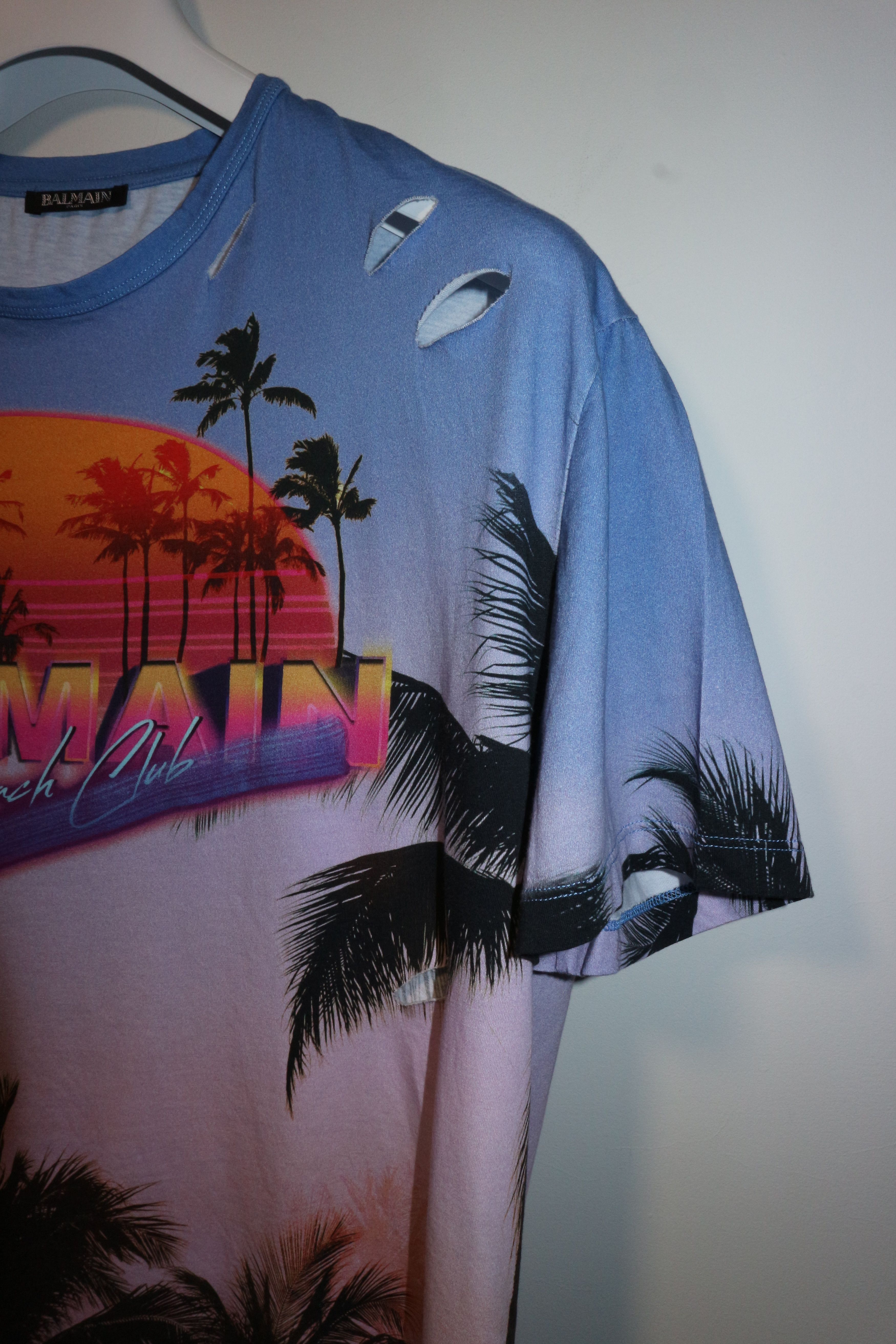 Balmain Logo print palms t-shirt Size US L / EU 52-54 / 3 - 2 Thumbnail