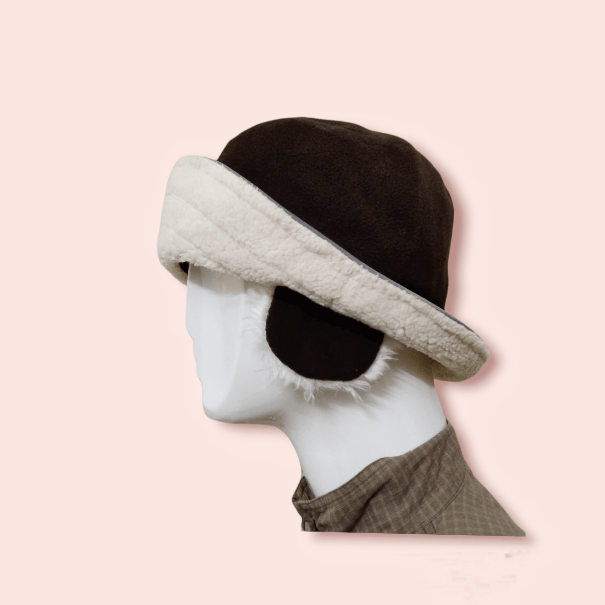 Japanese Brand RARE DESIGN SHERPA FLEECE EARFLAP BUCKET HAT Size ONE SIZE - 2 Thumbnail