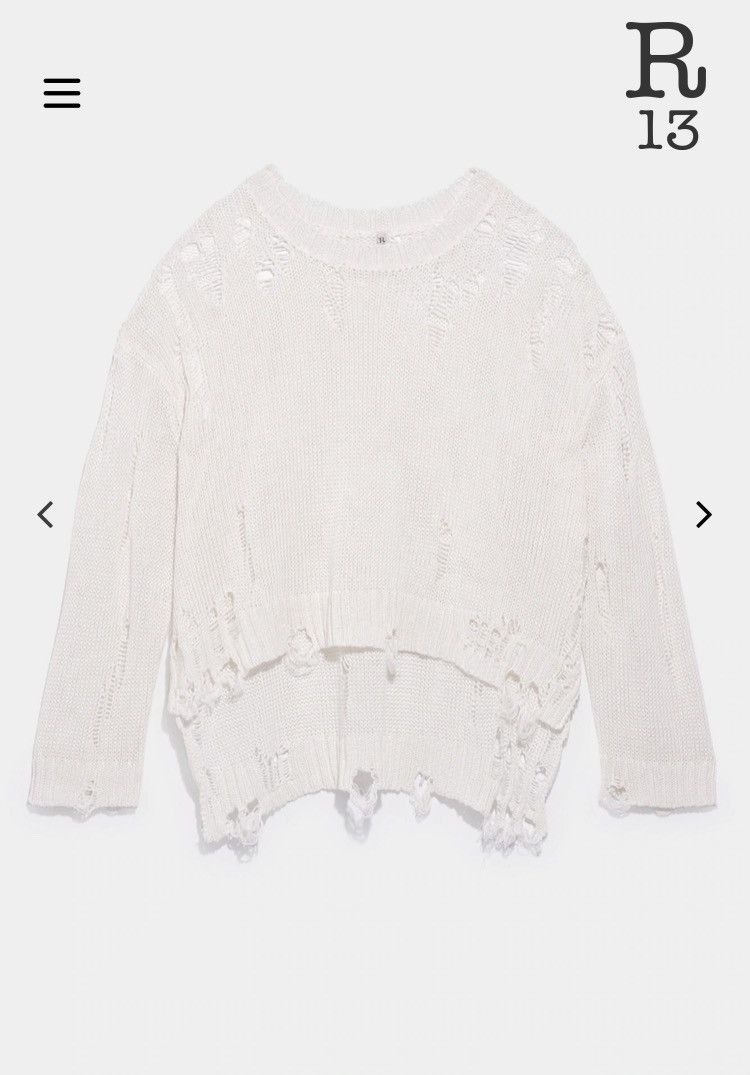 R13 Shredded side slit Sweater. Medium Size M / US 6-8 / IT 42-44 - 12 Thumbnail
