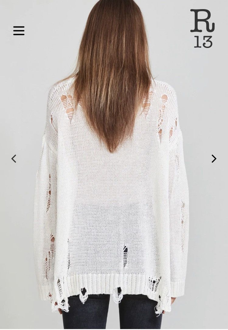 R13 Shredded side slit Sweater. Medium Size M / US 6-8 / IT 42-44 - 4 Thumbnail