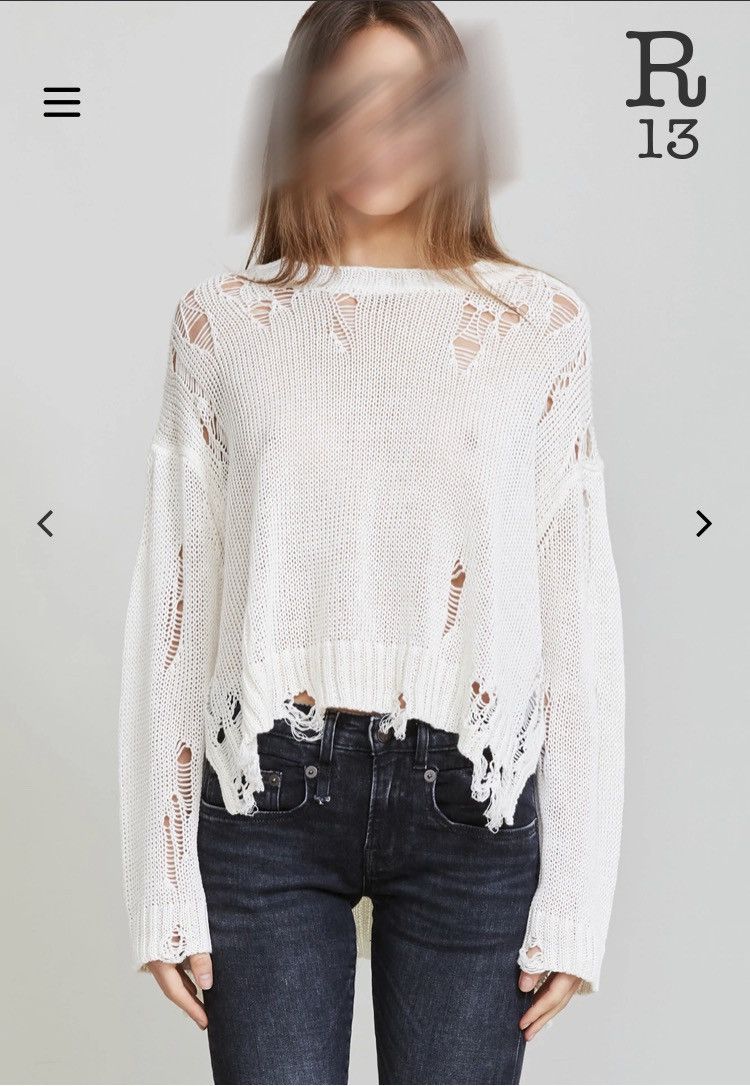 R13 Shredded side slit Sweater. Medium Size M / US 6-8 / IT 42-44 - 3 Thumbnail