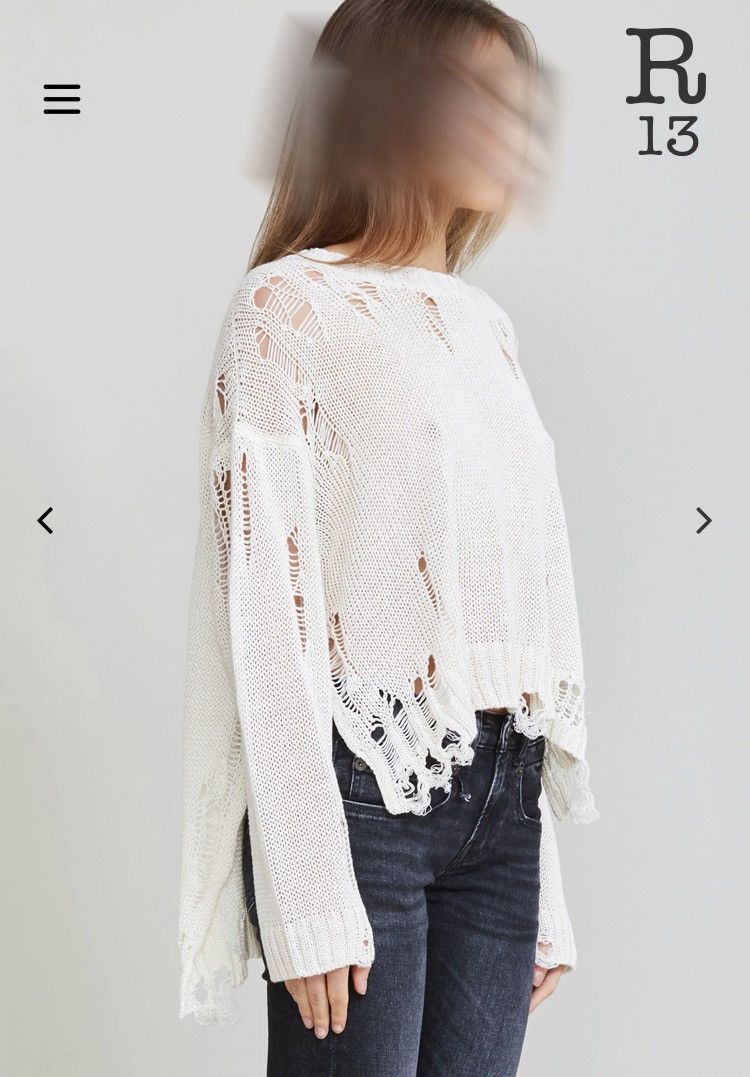 R13 Shredded side slit Sweater. Medium Size M / US 6-8 / IT 42-44 - 5 Thumbnail